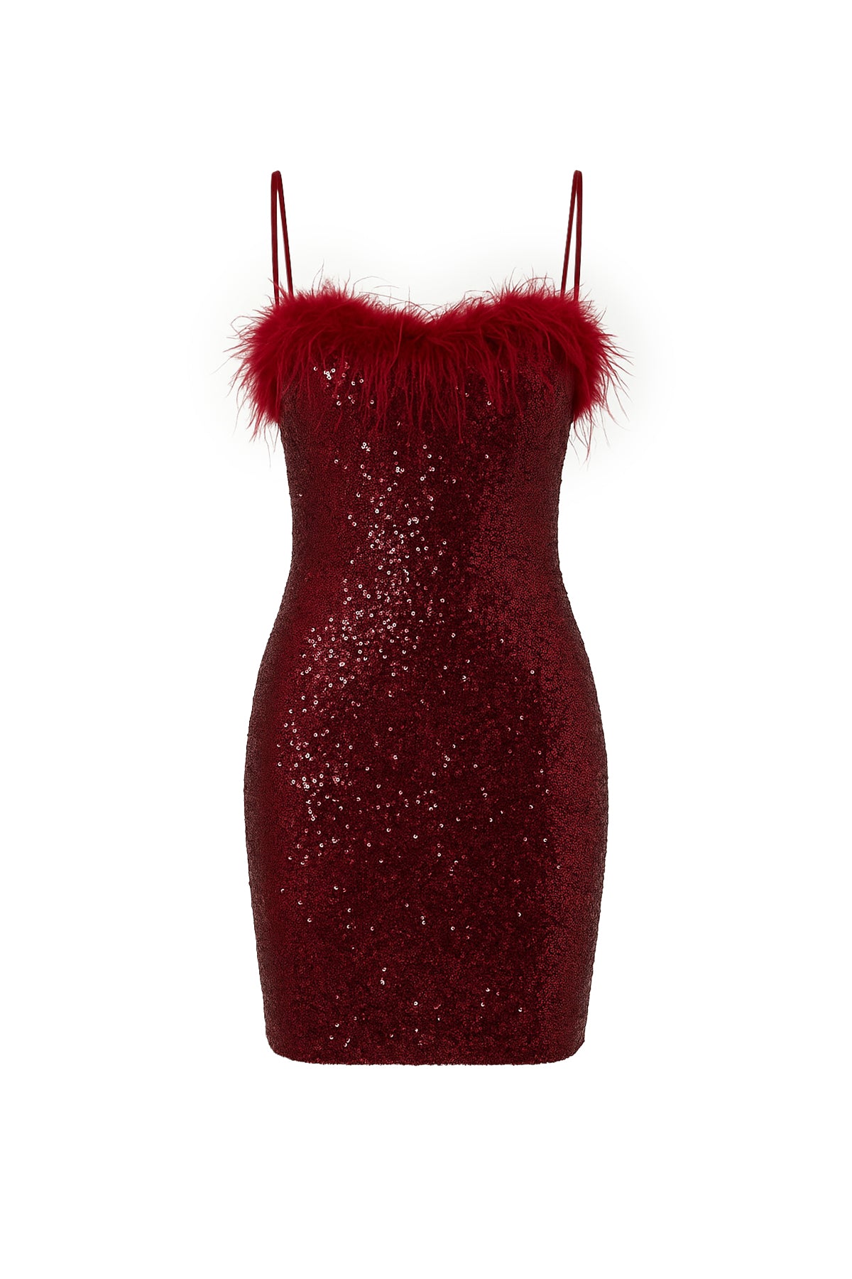 Sequin Mini Dress with Fur