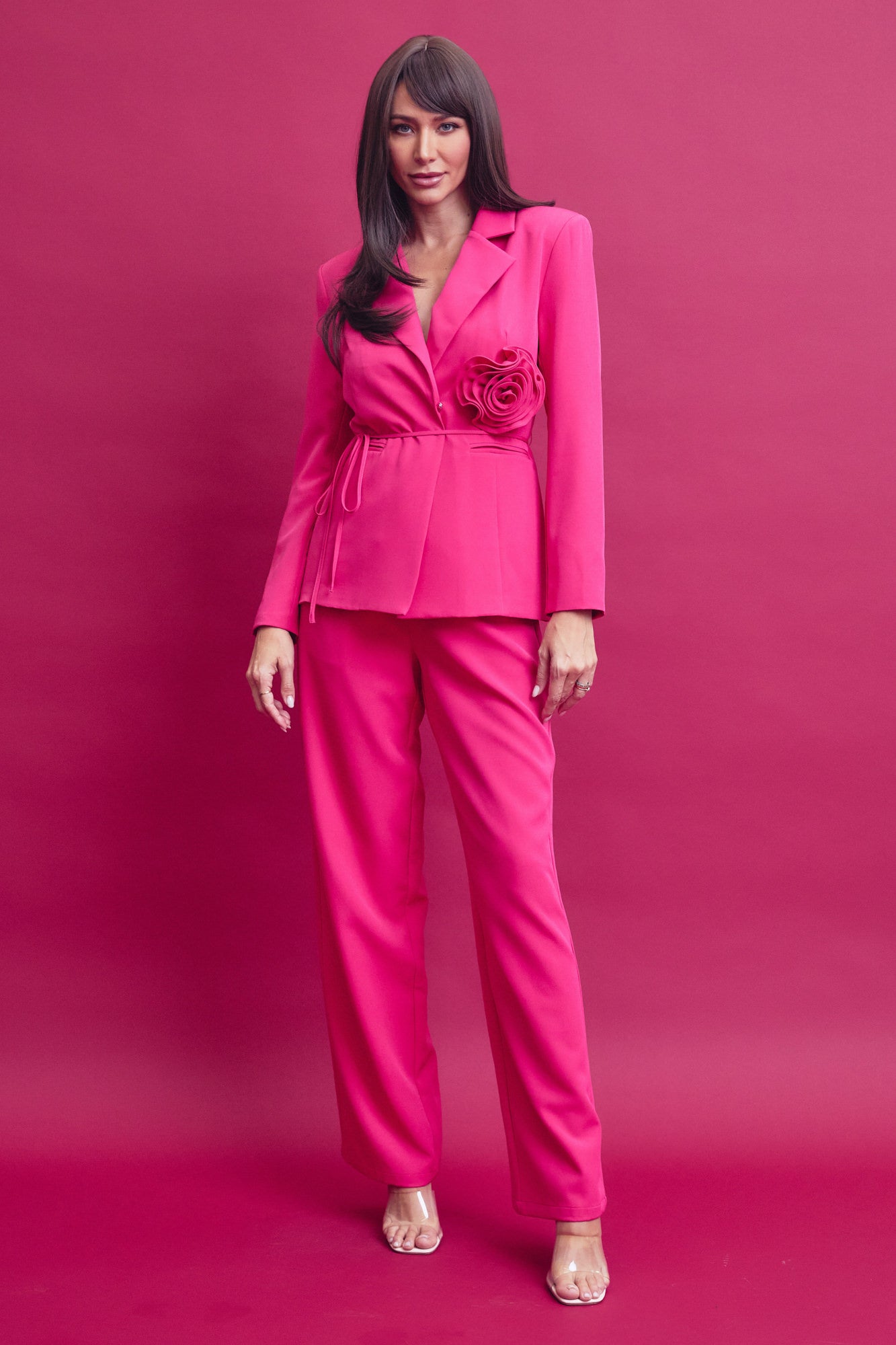 Woven Blazer and Pants Set