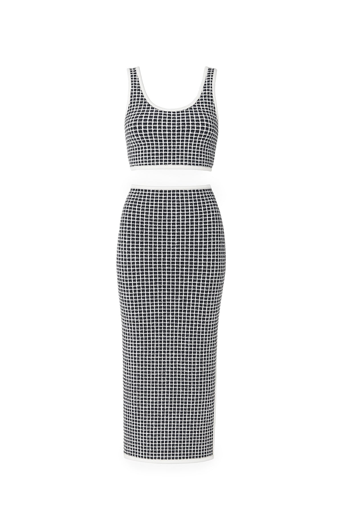 Knit Sleeveless Crop Top and Midi Skirt Set