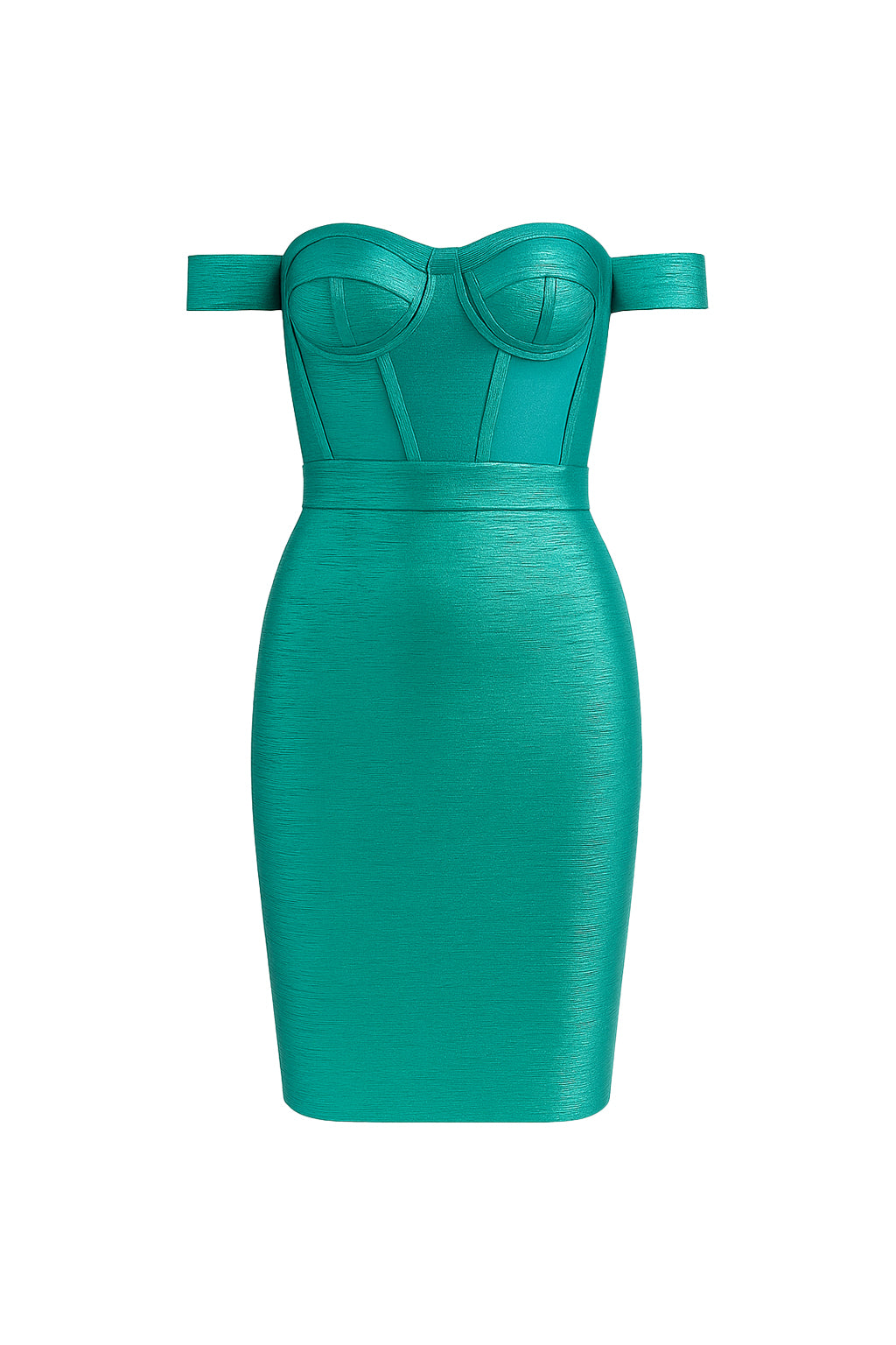 Metallic Bandage Off Shoulder Mini Dress