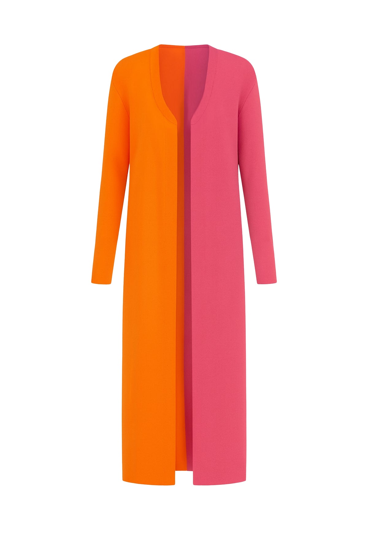Knit Colorblock Maxi Dress and Cardigan Set