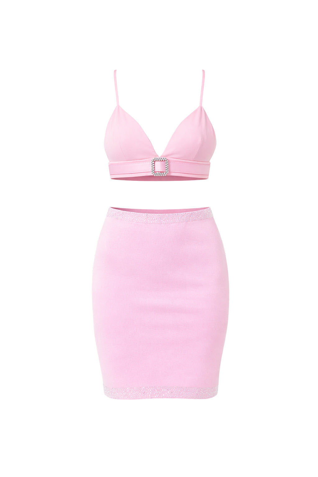 Knit 3 Pc Set With Bra Top