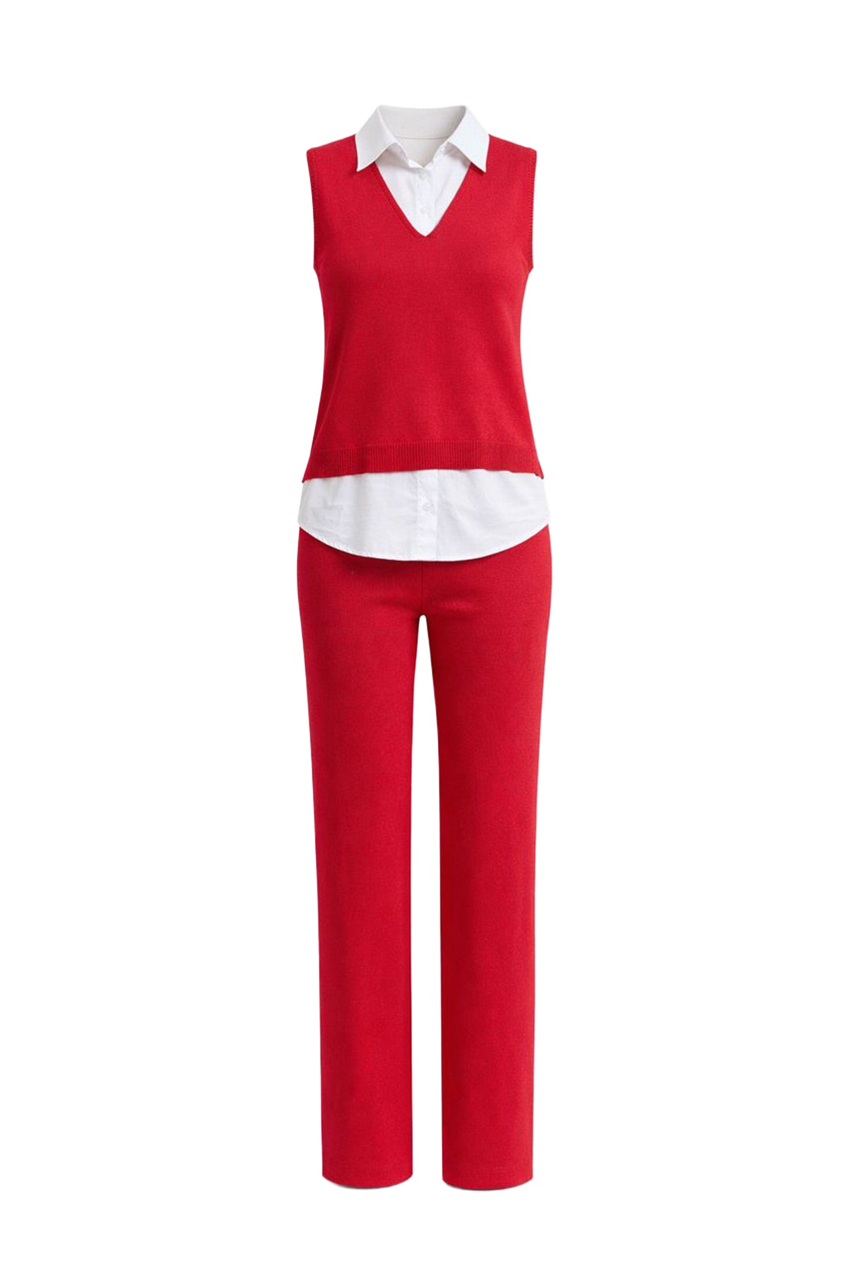 Sadie Knit Vest With Peek-A-Boo Shirt & Pants Set