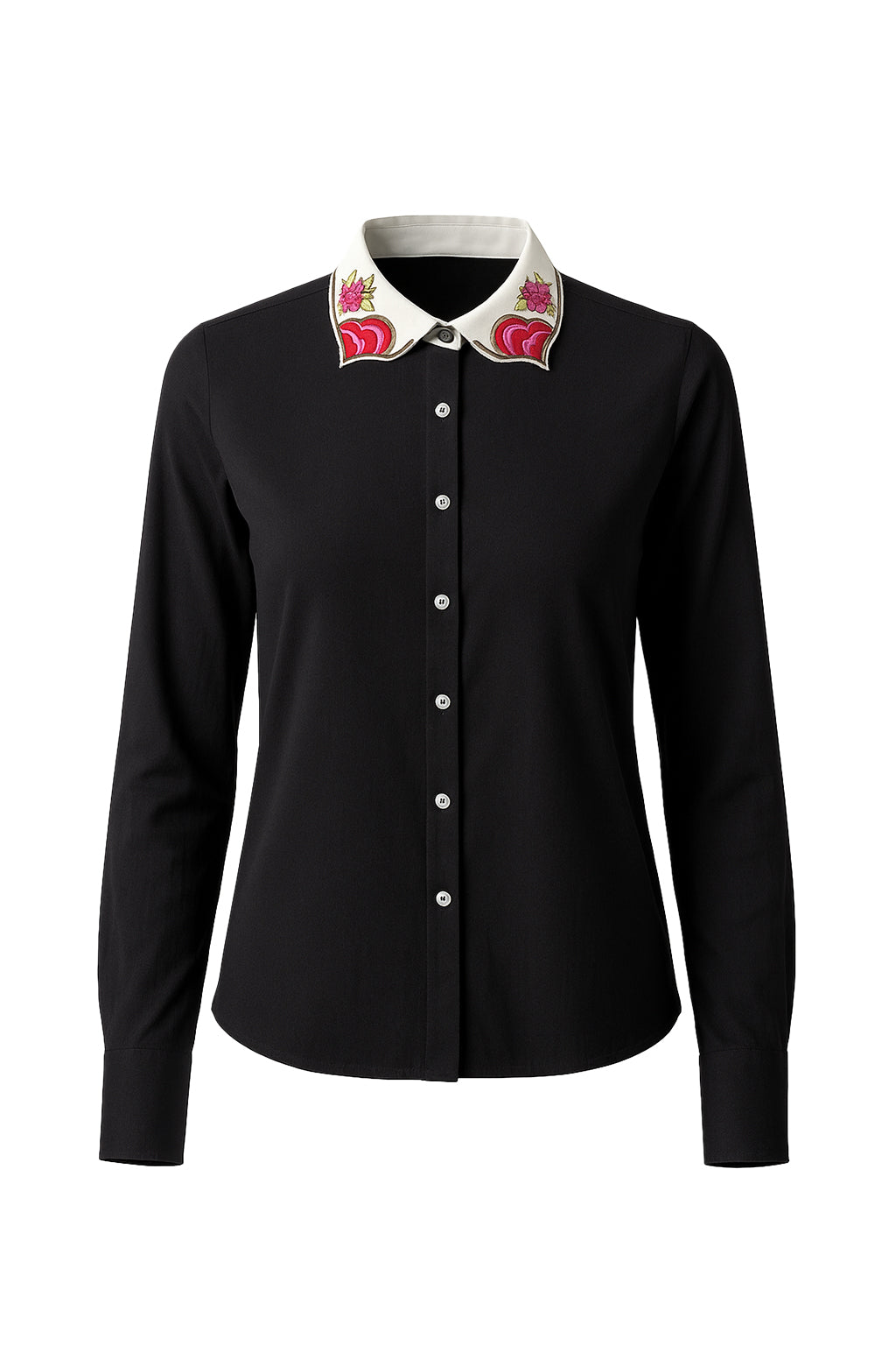 Work Of Art Embroidered Collar Shirt And Pants Set