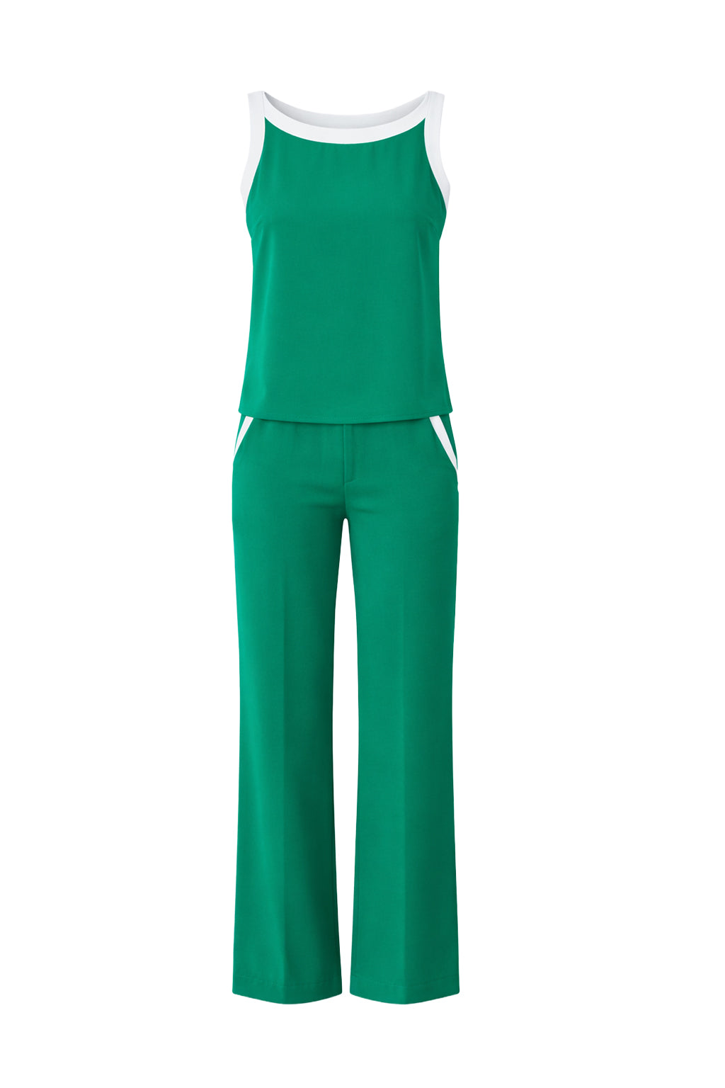 Aubrey Woven Top & Pants Set With Contrast