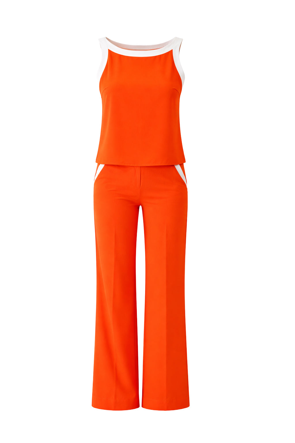 Aubrey Woven Top & Pants Set With Contrast