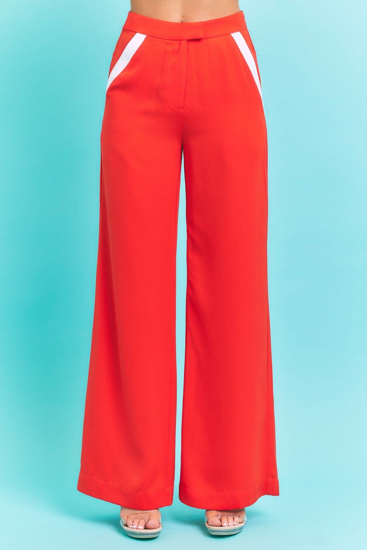 Aubrey Woven Top & Pants Set With Contrast