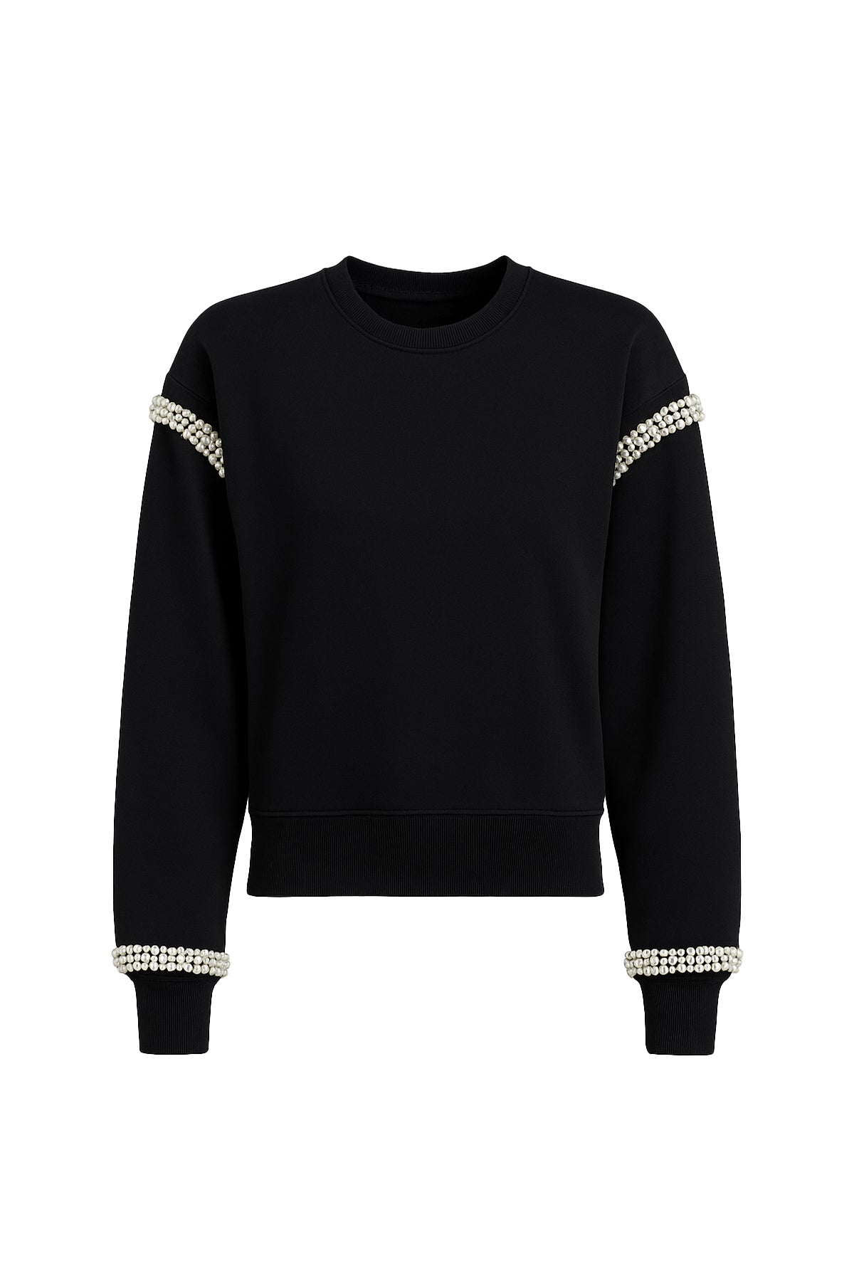 All Day Crew Neck Sweatshirt With Beaded Trim
