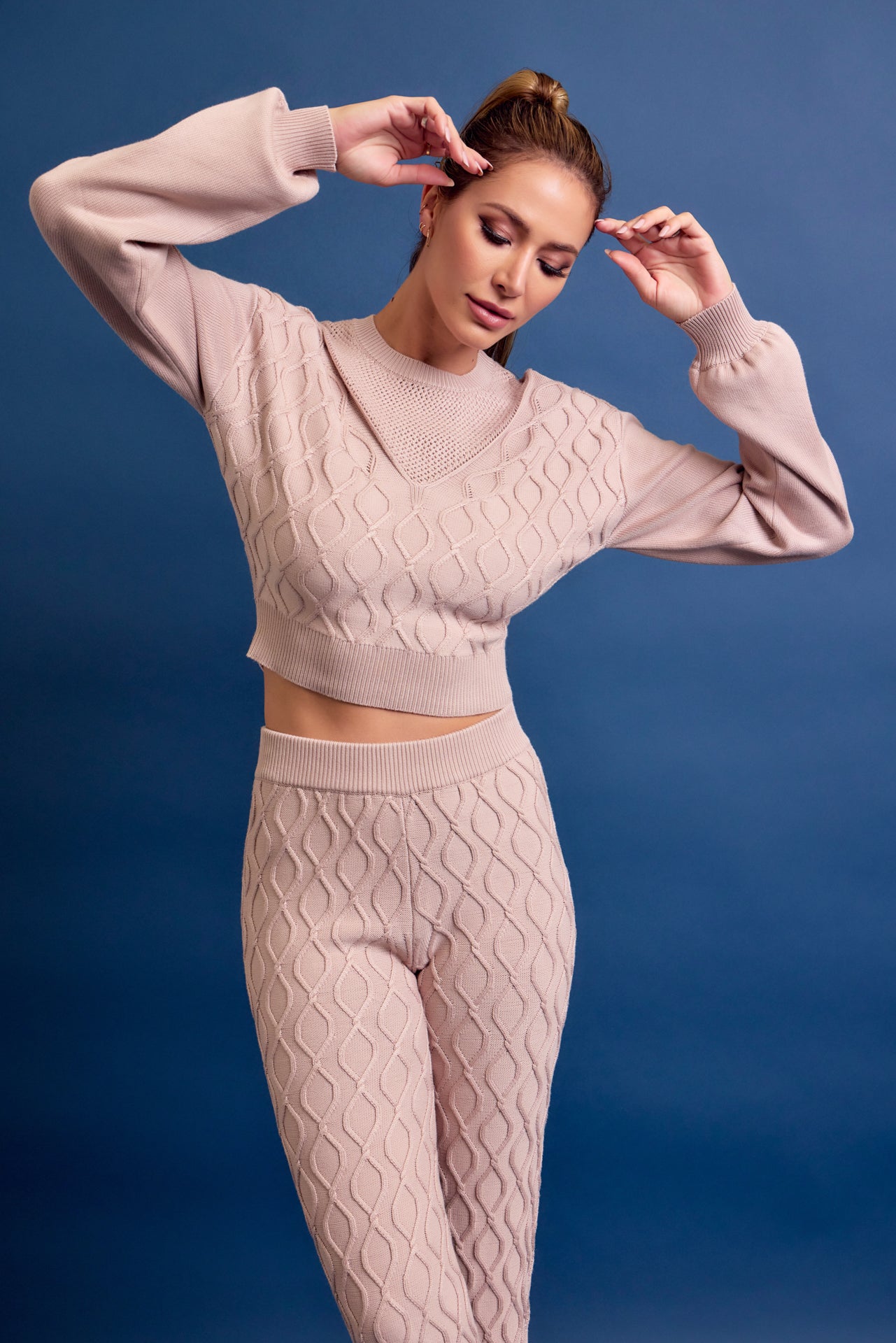 Nadine Cable Knit Top and Pants Set