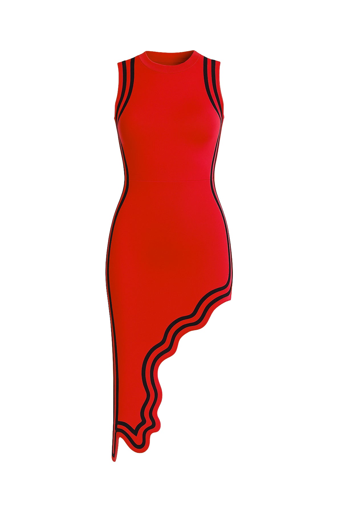 Asymmetrical Elegance Bandage Dress