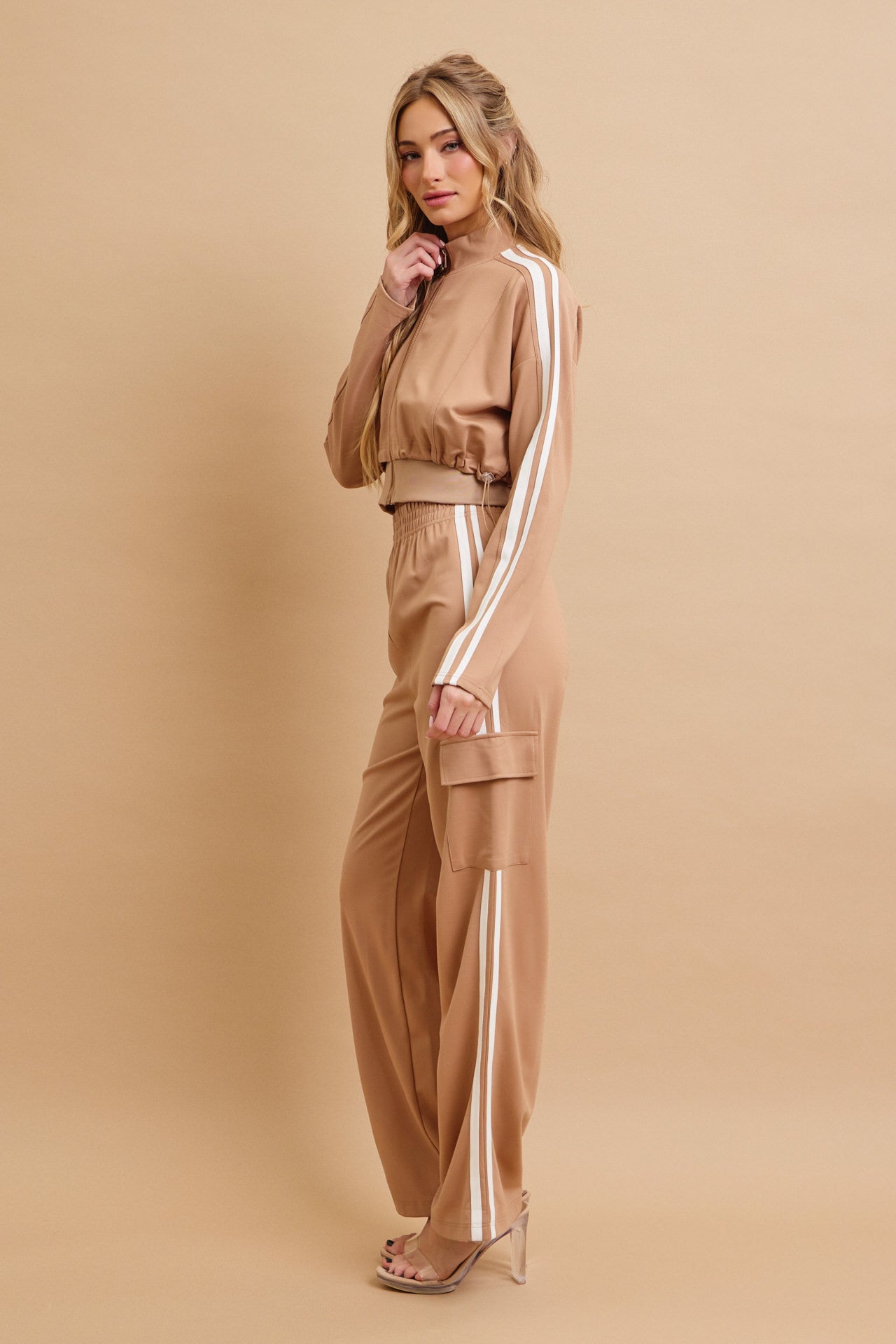 Closer And Closer Knit Jacket And Track Pants Set