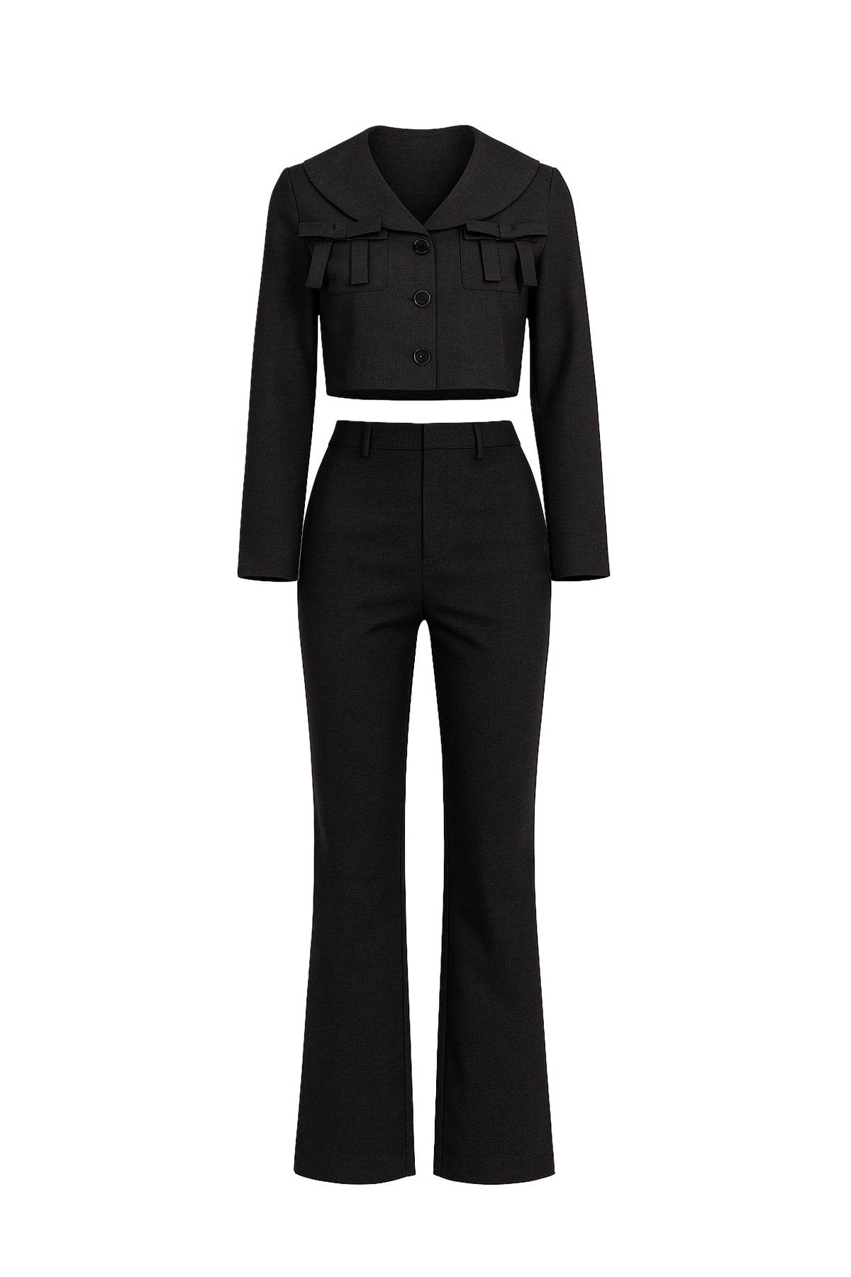 Elessa Tweed Jacket with Ribbon and Pants Set