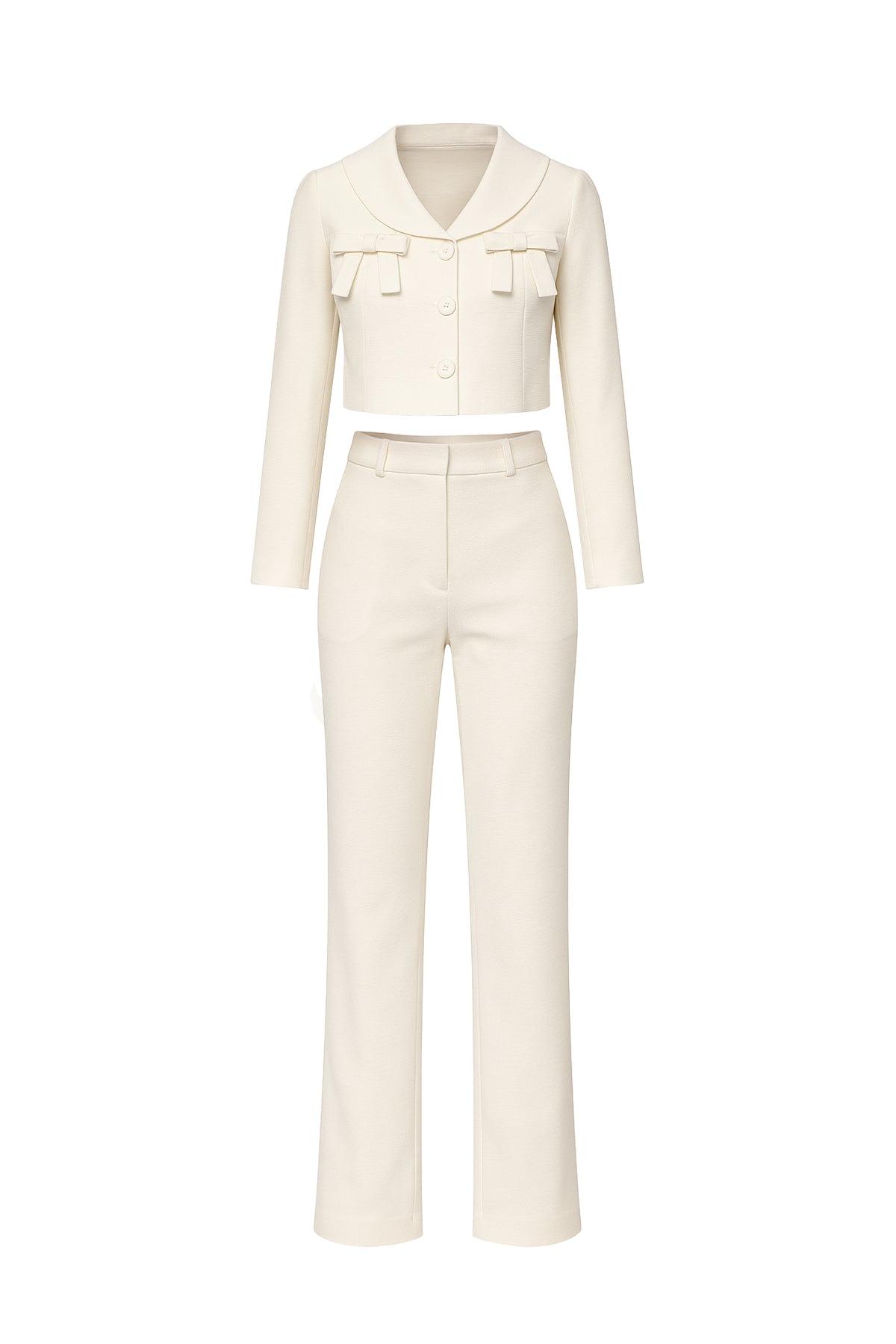 Elessa Tweed Jacket with Ribbon and Pants Set