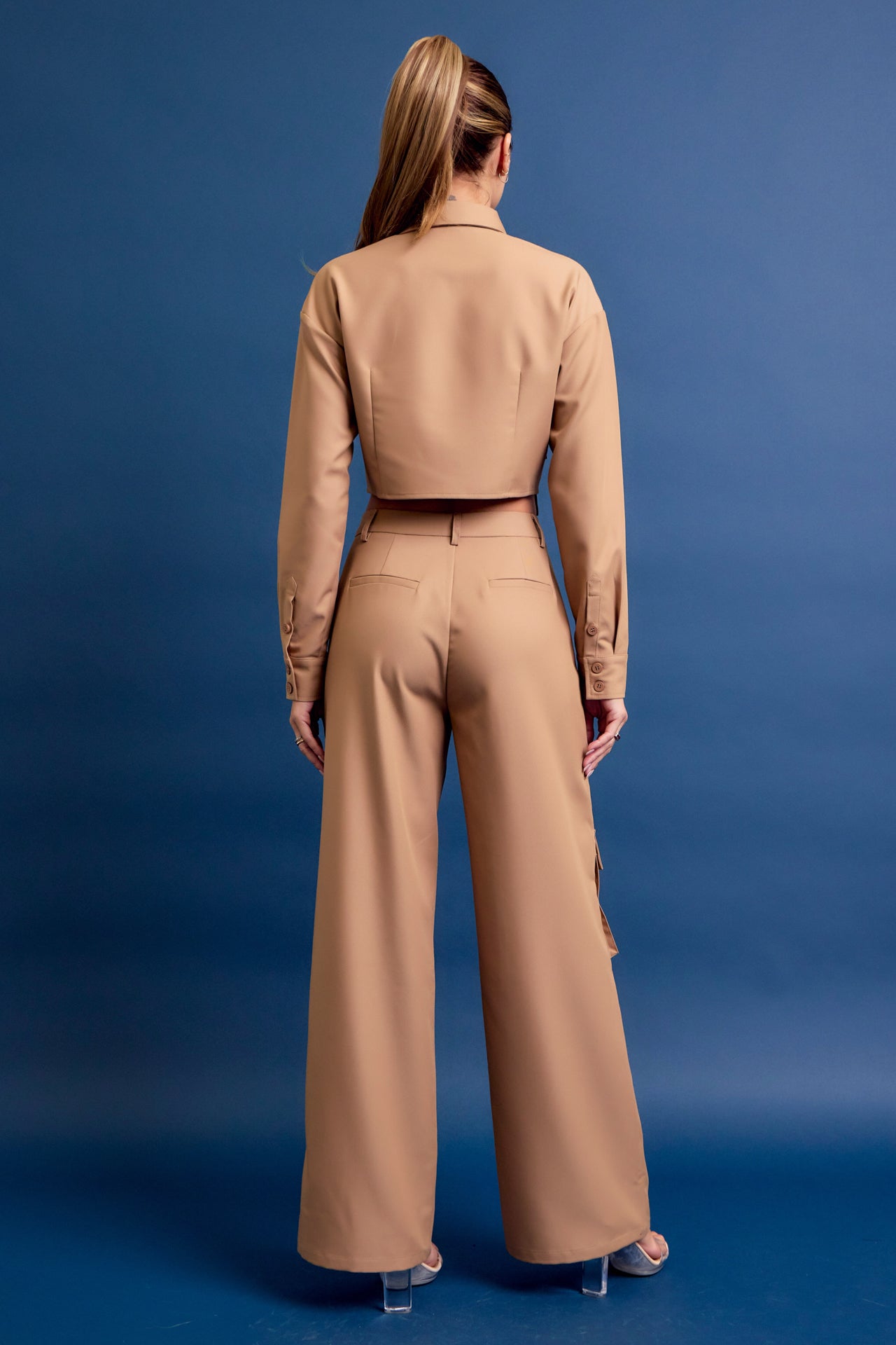 Woven Cargo Jacket and Pants Set