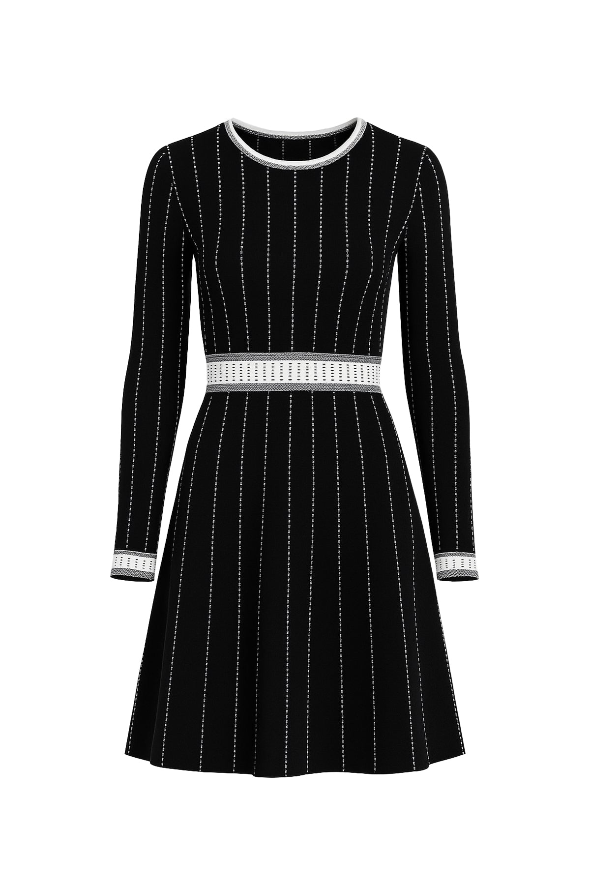 Ella Jqd Stripe Knit Long Sleeve Mini Dress