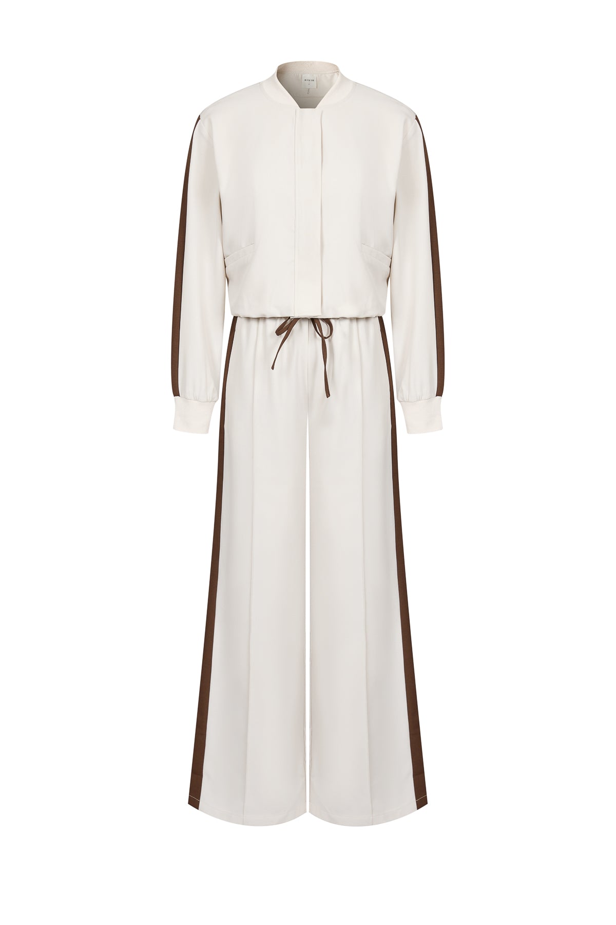 Clara Woven Jacket and Pants Set With Contrast Stripe