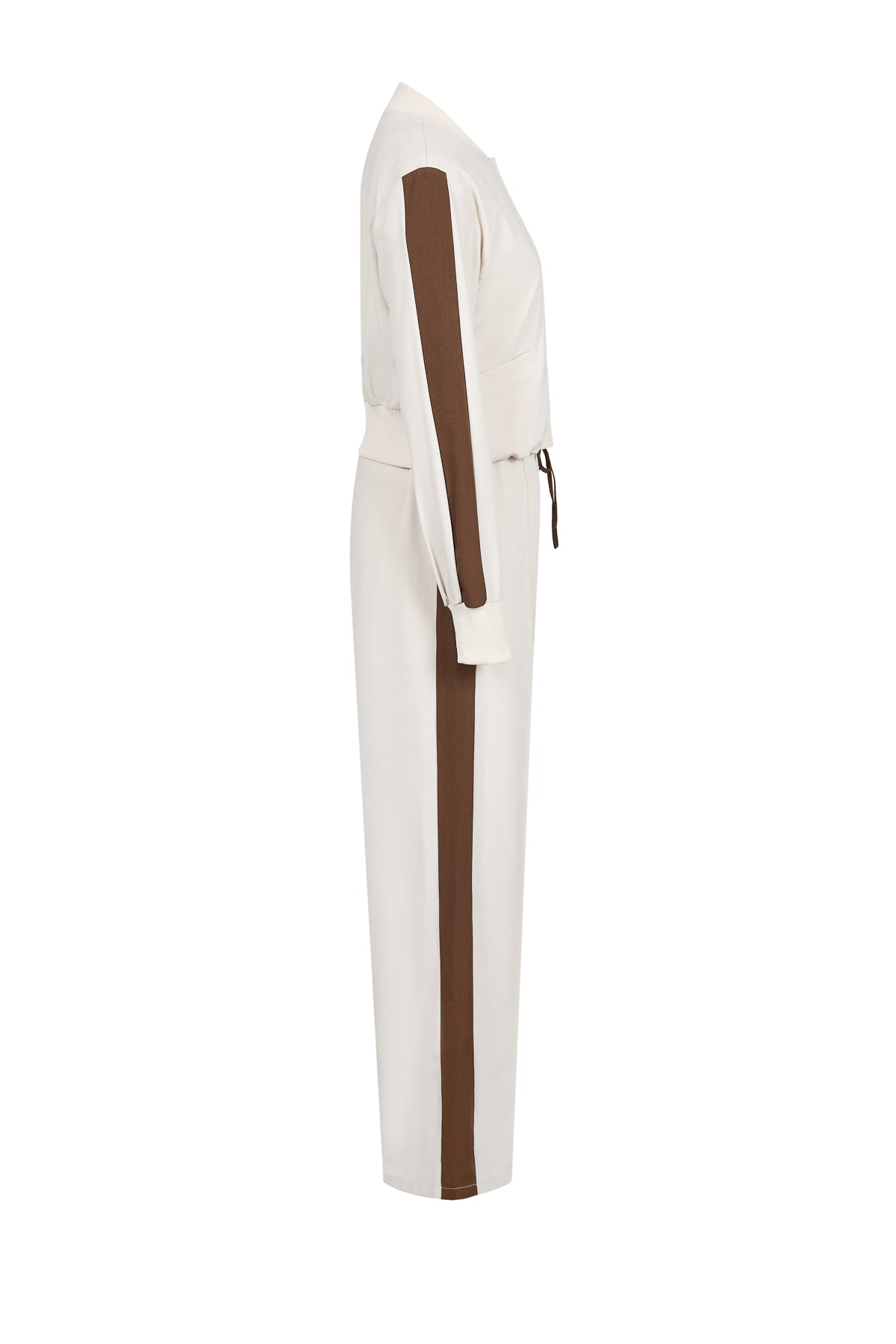 Clara Woven Jacket and Pants Set With Contrast Stripe