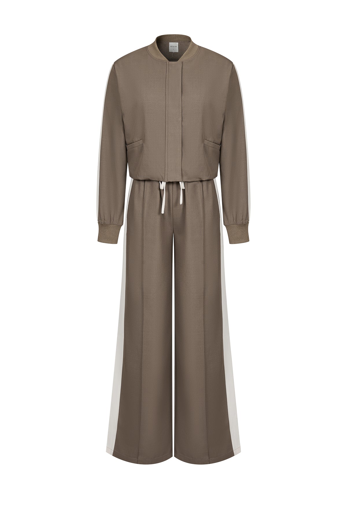 Clara Woven Jacket and Pants Set With Contrast Stripe