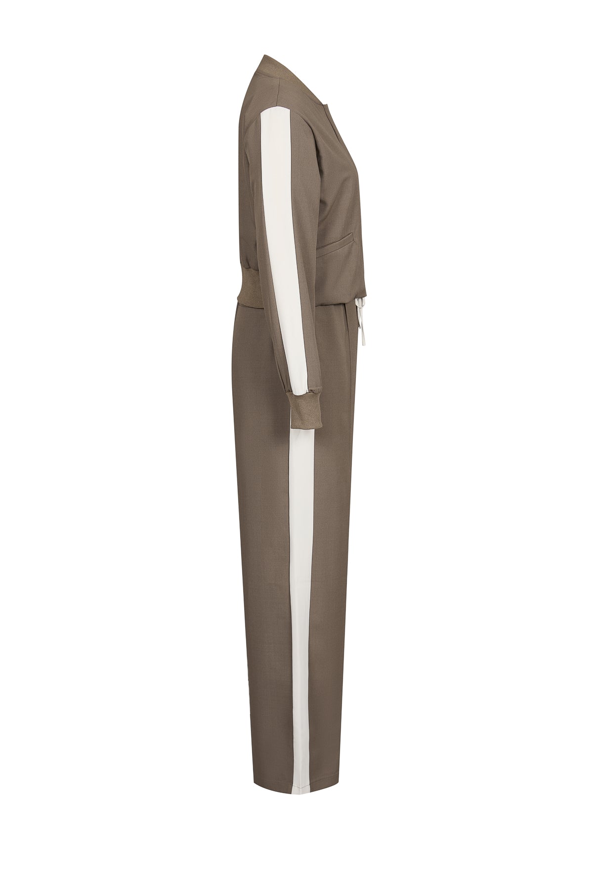 Clara Woven Jacket and Pants Set With Contrast Stripe