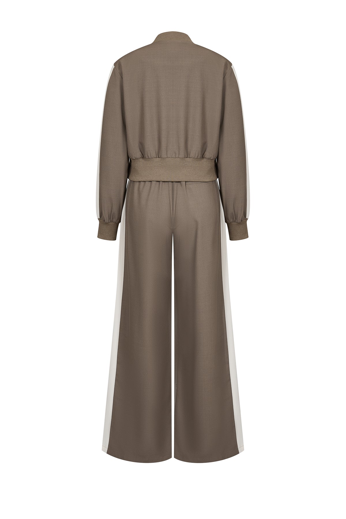 Clara Woven Jacket and Pants Set With Contrast Stripe