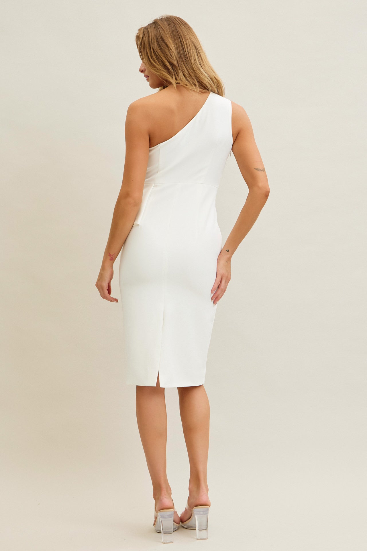 Woven Sculpted Cascade Dress