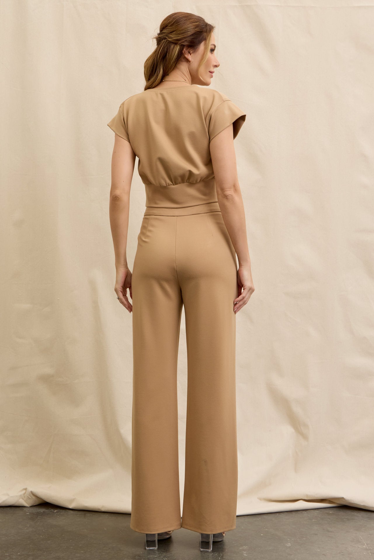 Journey Ahead Cropped Short Sleeve Top and Pants Set