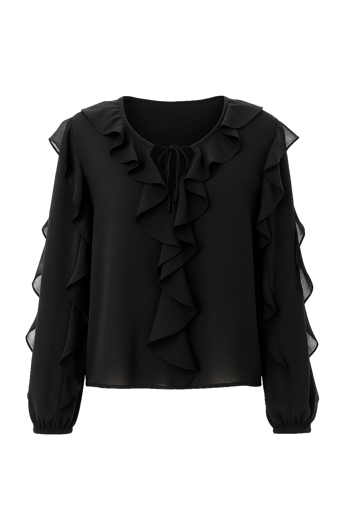 Sophia Woven Blouse with Ruffles