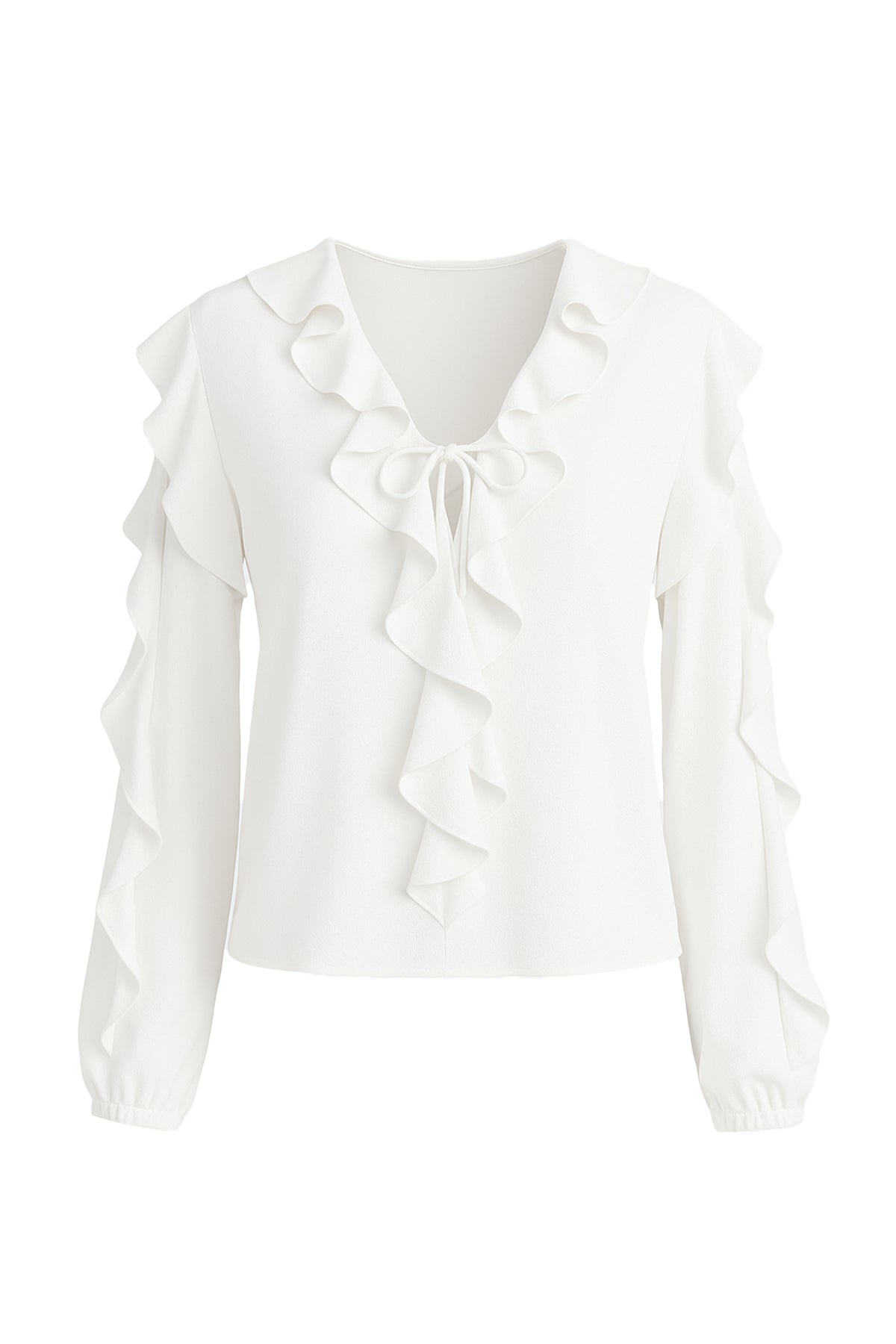 Sophia Woven Blouse with Ruffles