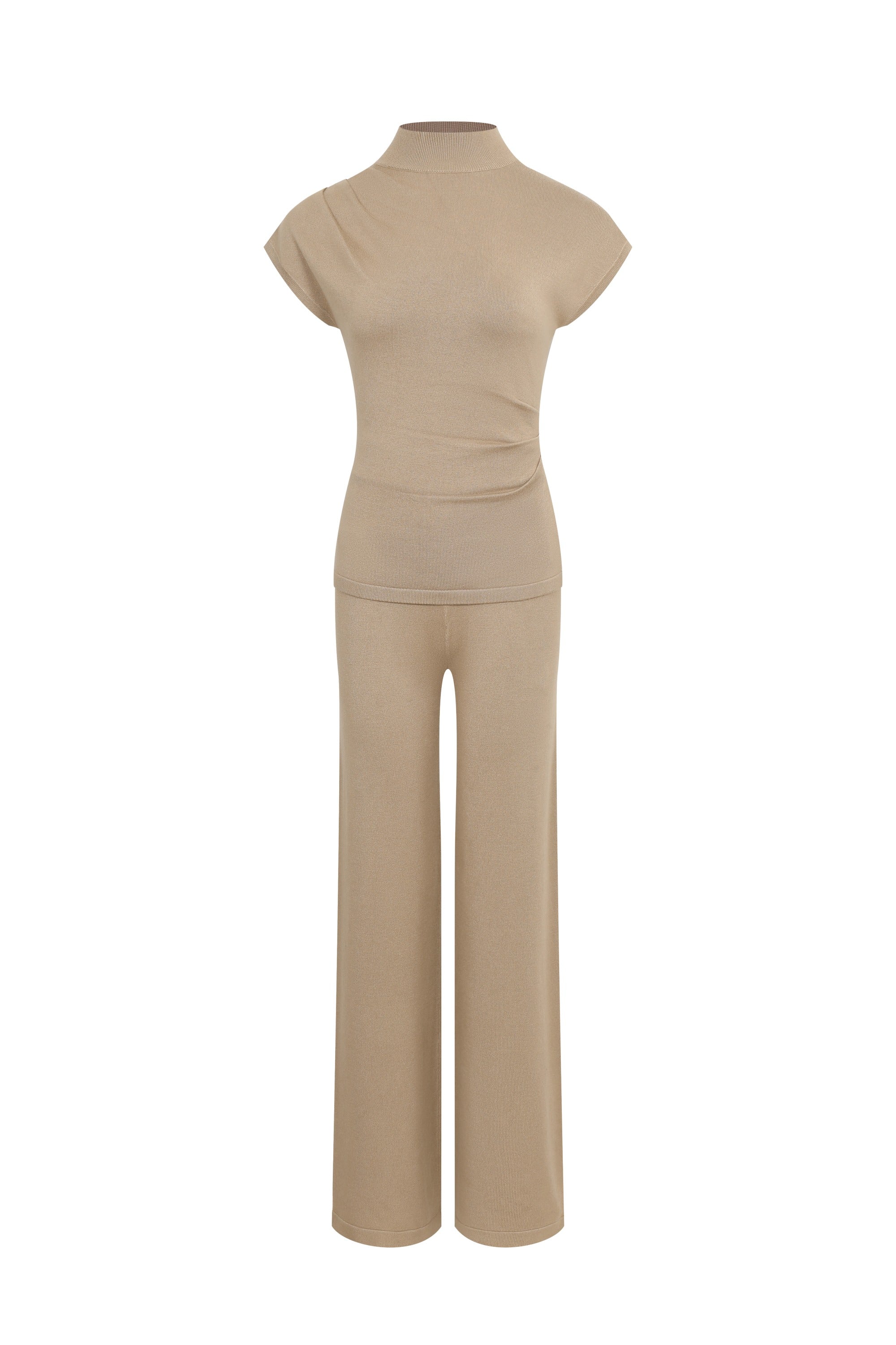 The Norah Knit Top With Pleats & Pants Set