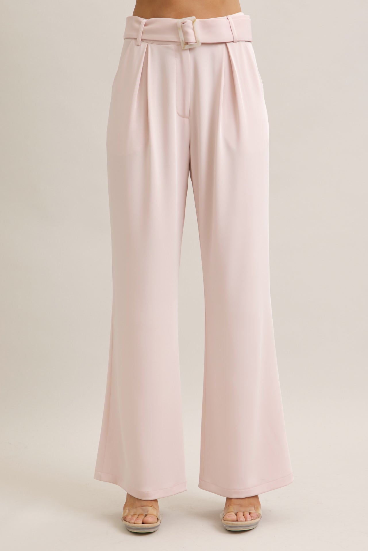 Keeping It Smart Woven Sleeveless Crop Wrap Top and Pants With Belt Set