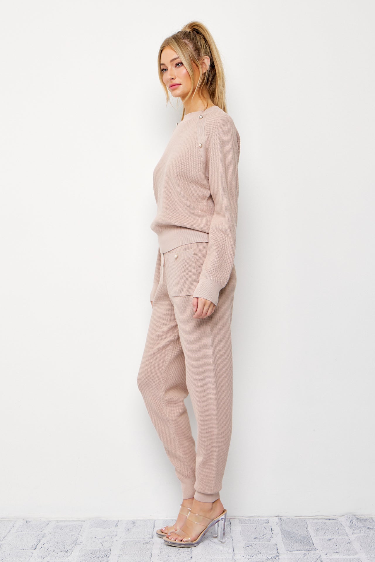 Alarice Knit Long Sleeve Top and Jogger Pants Set