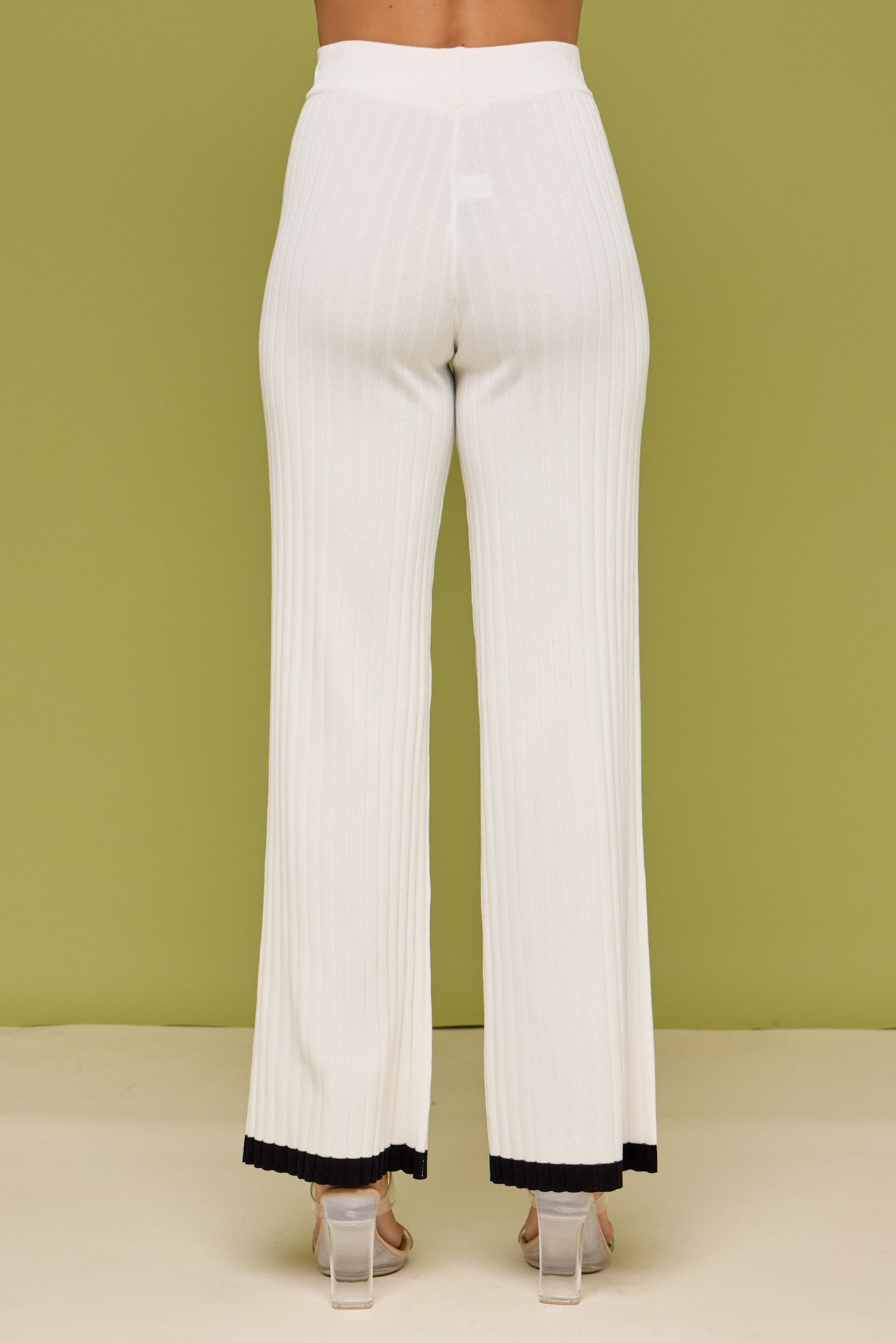 Happy Camper Rib Knit Short Sleeve Top and Pants Set With Contrast