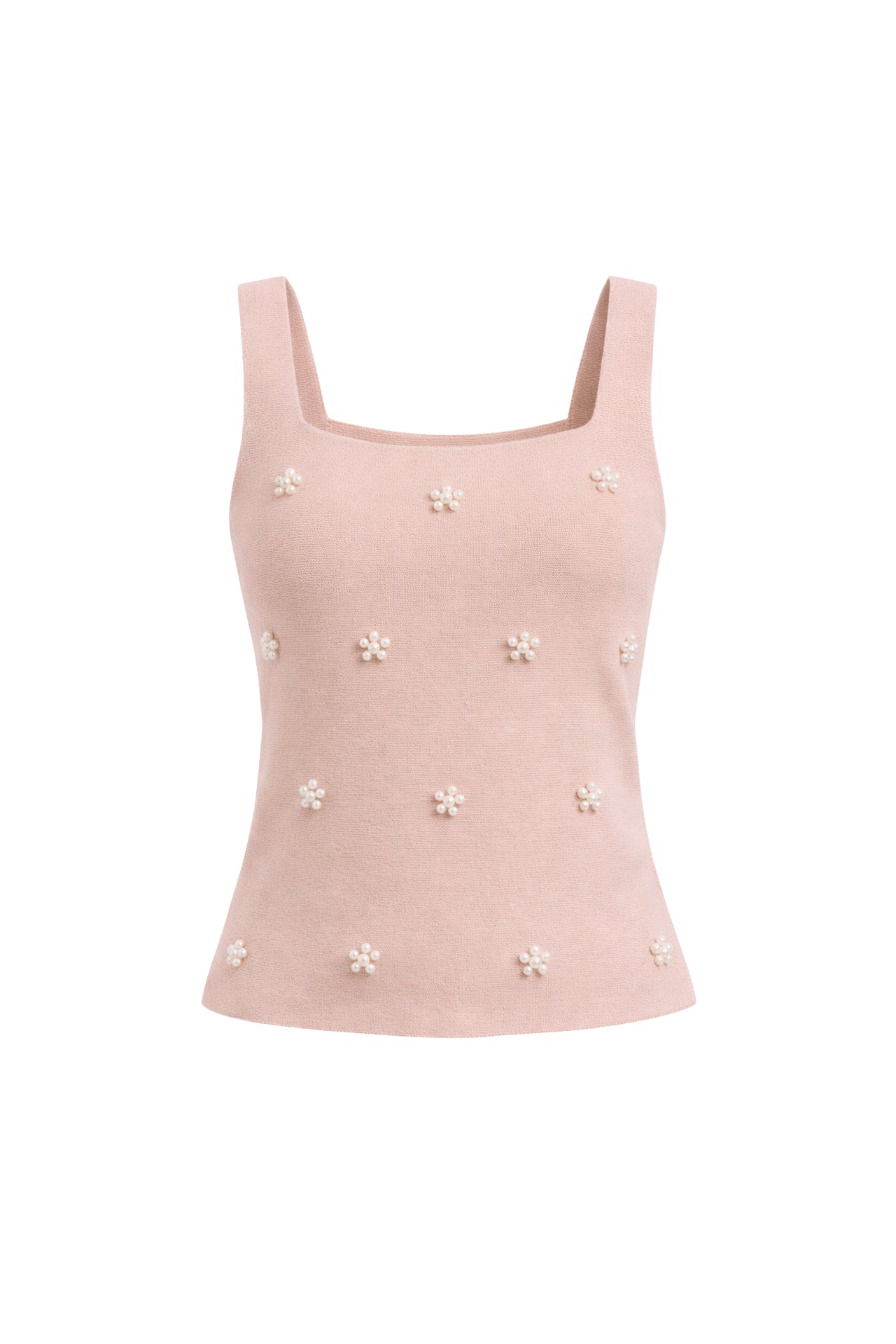 Cant Forget Me Knit Pearl Embellished Tank Top