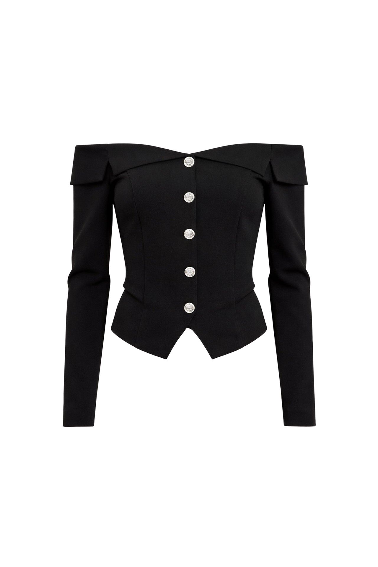 Chloe Woven Off Shoulder Blazer Top