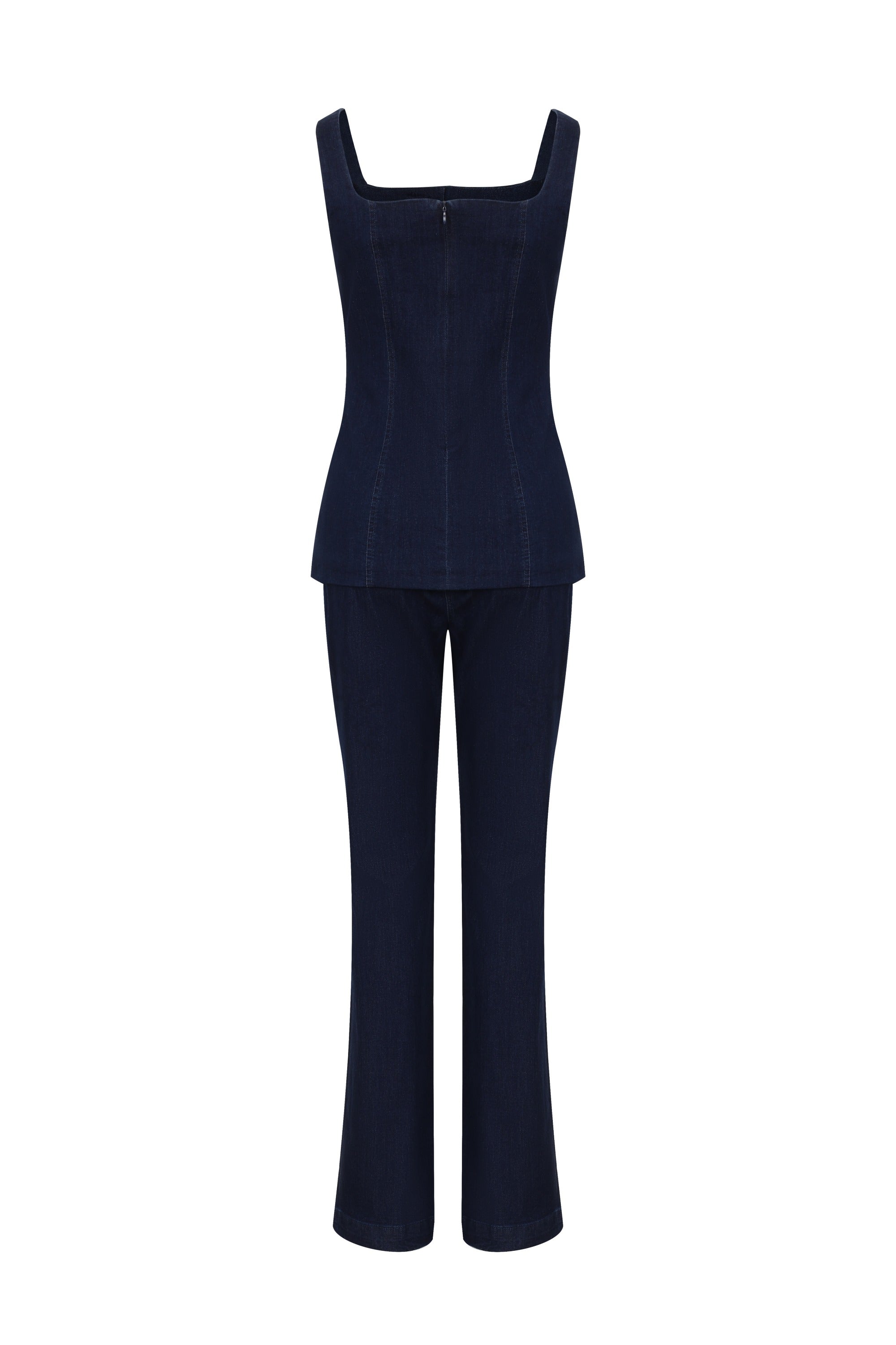 Seren Denim Button Down Top With Pants Set