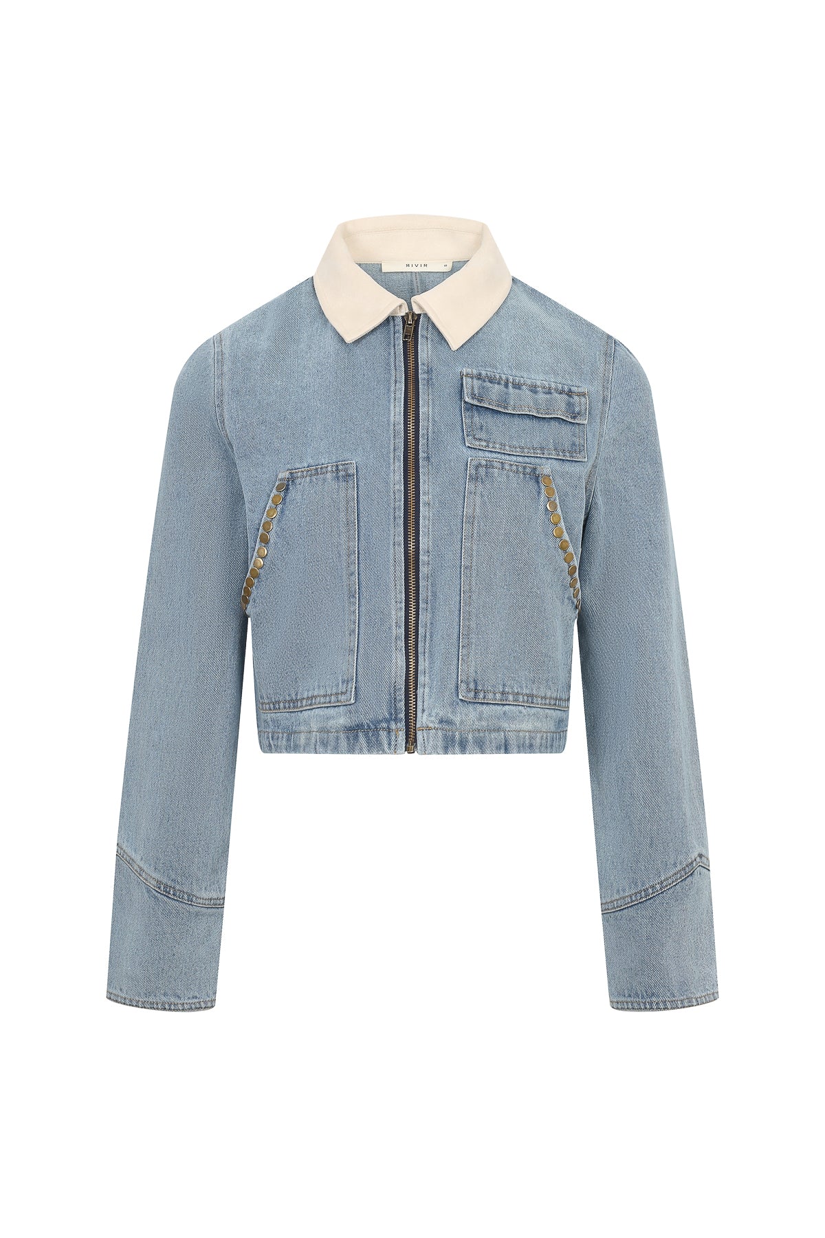 Studded Detail Denim Couture Jacket