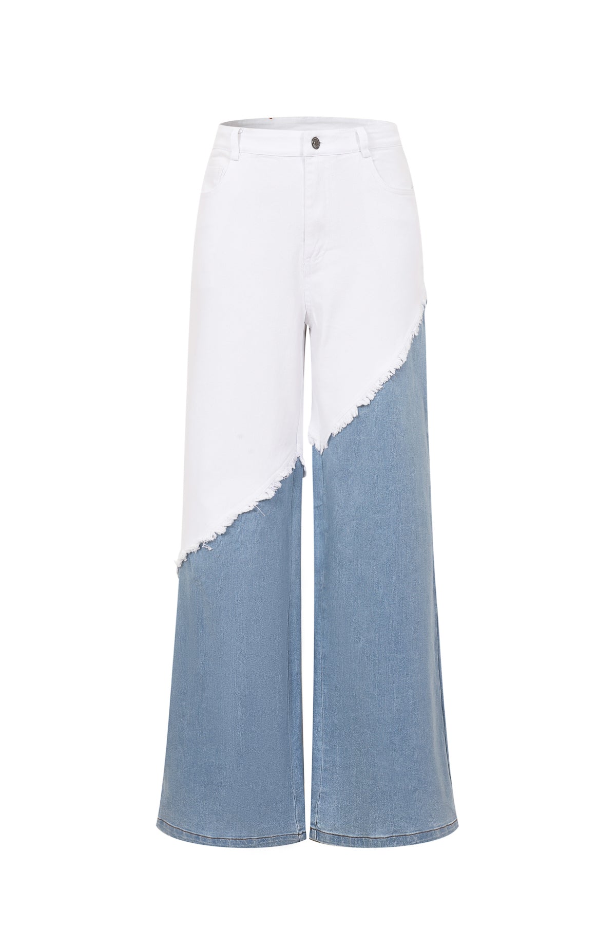 Duality Asymmetrical Mixed-Denim Pant