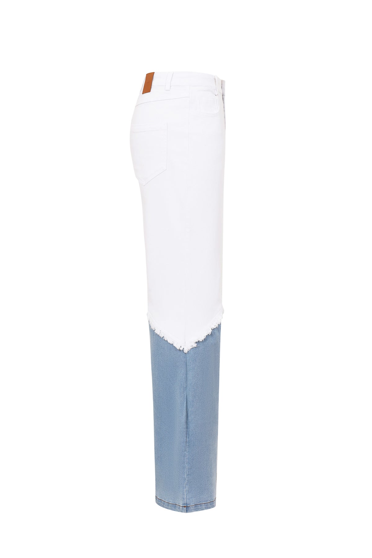 Duality Asymmetrical Mixed-Denim Pant