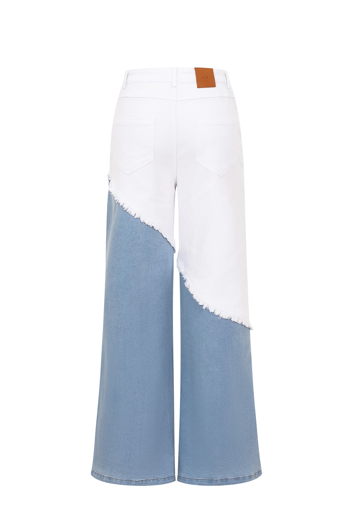 Duality Asymmetrical Mixed-Denim Pant