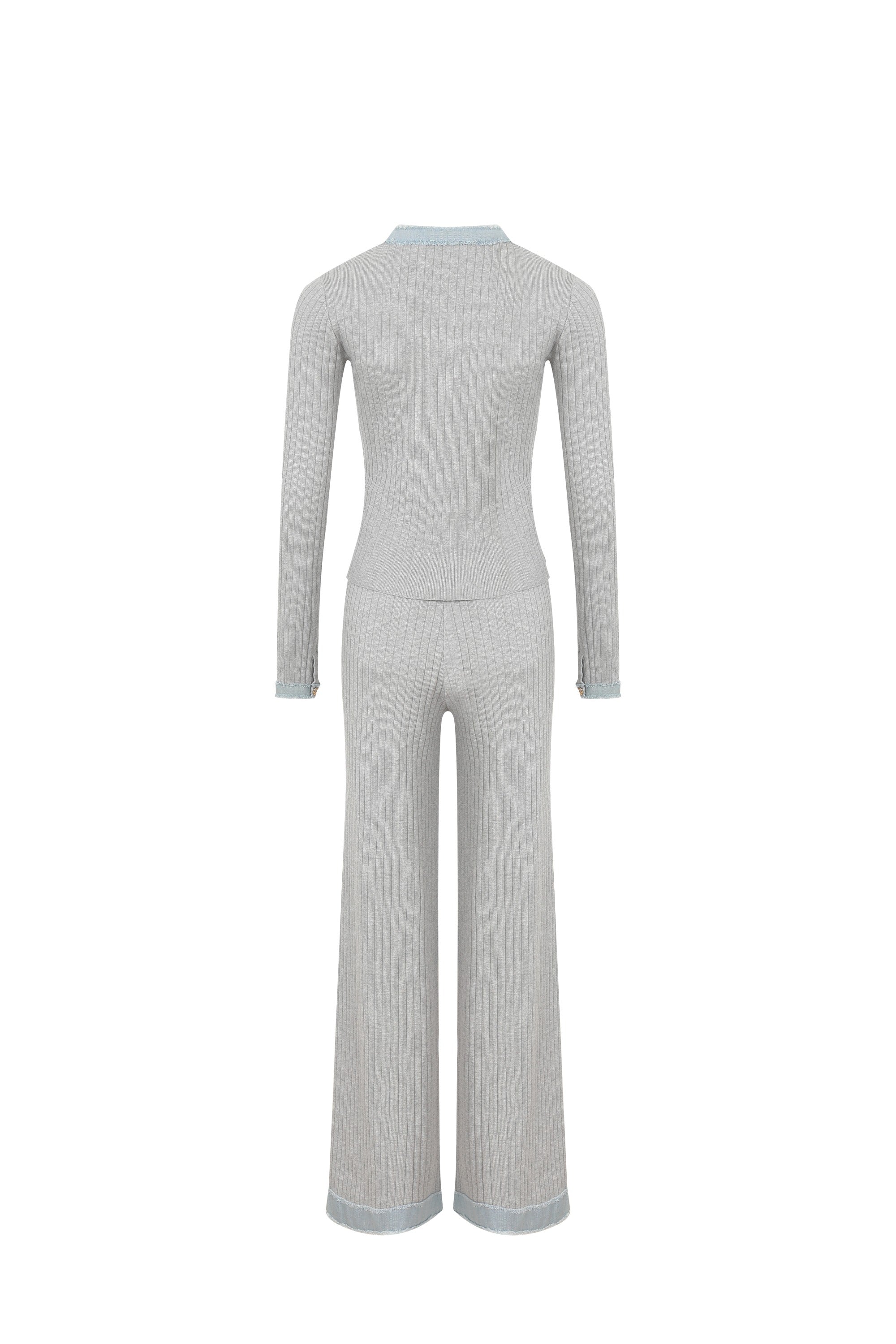 Contrast Flow Long Sleeve Top and Pants Set