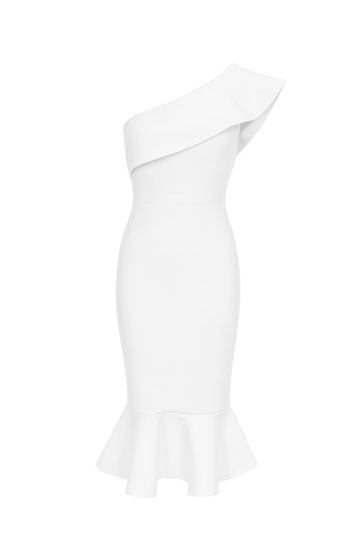 Bandage One Shoulder Fishtail Hem Dress