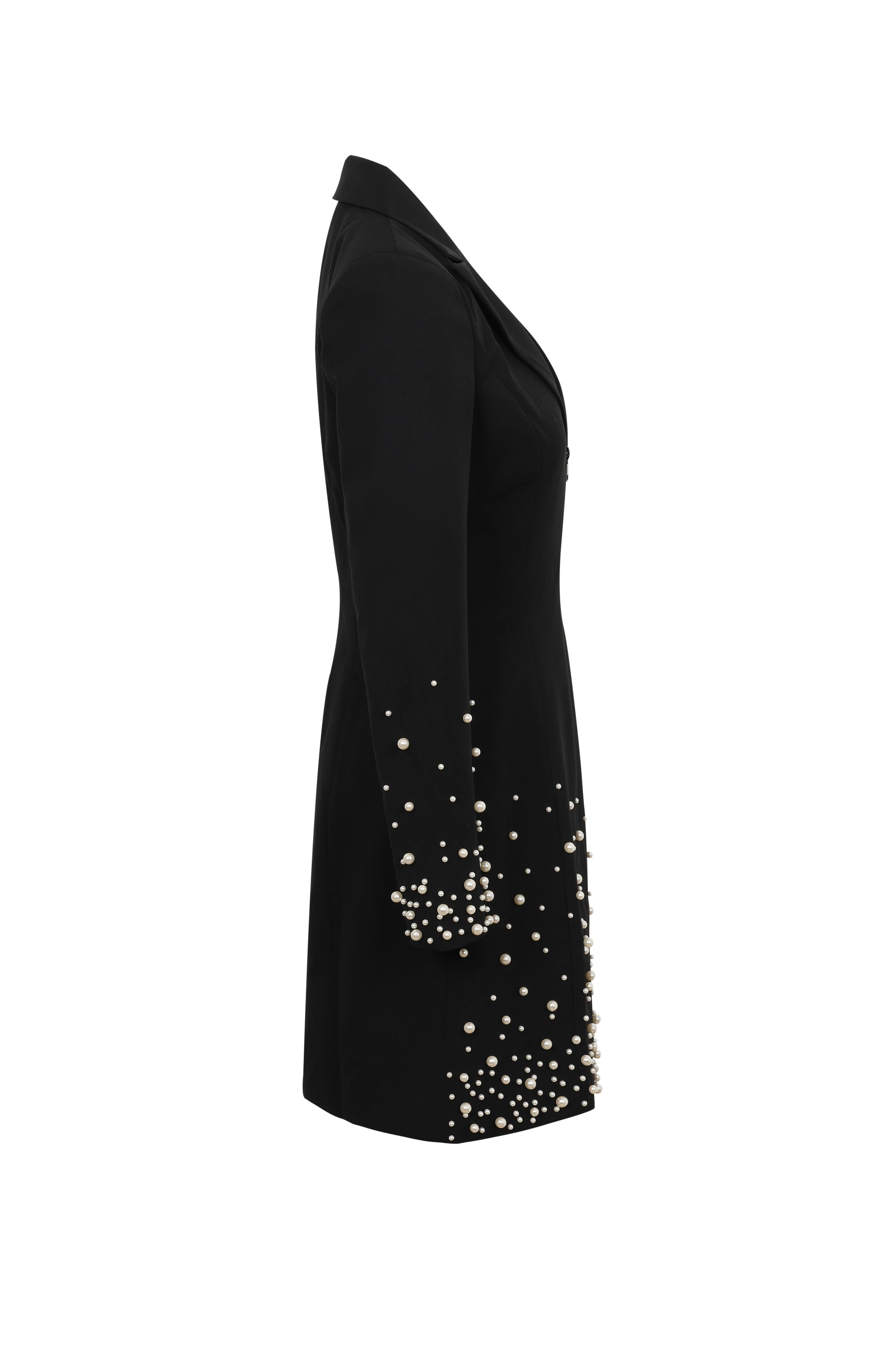 Midnight Pearl Embellished Blazer Dress