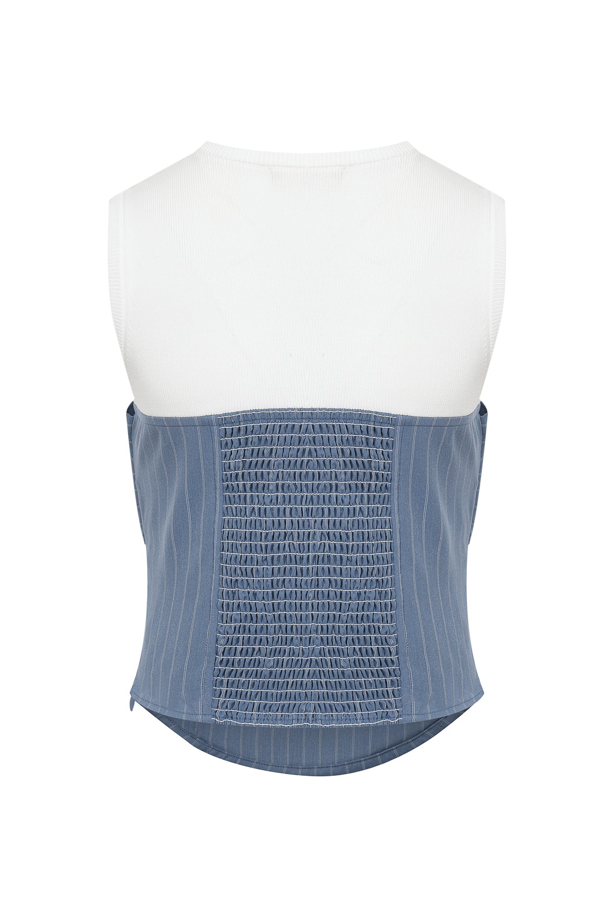 Daybreak Stripe Sleeveless Woven Bow Twofer Top