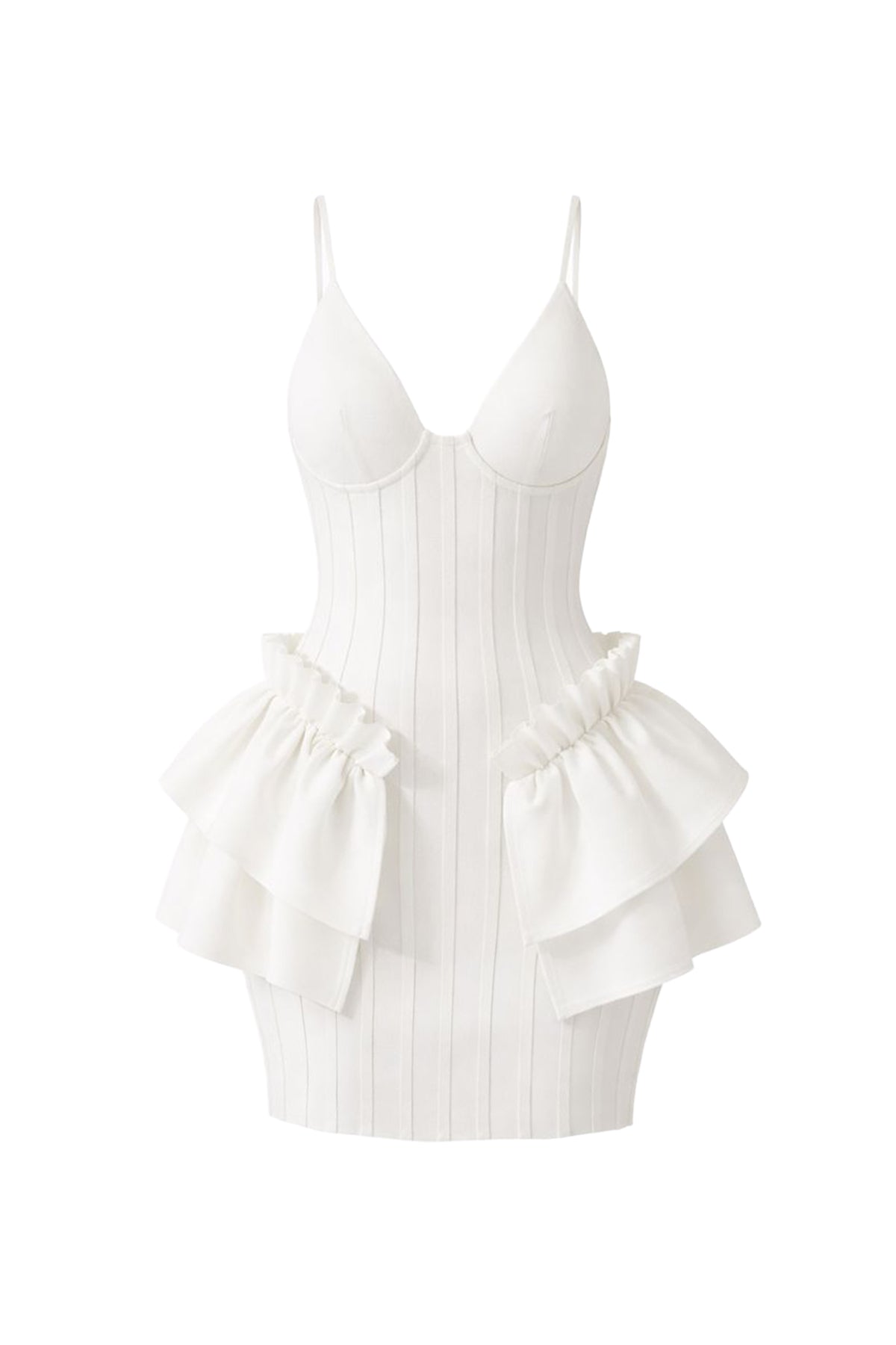 Bandage Mini Dress With Ruffle Detail