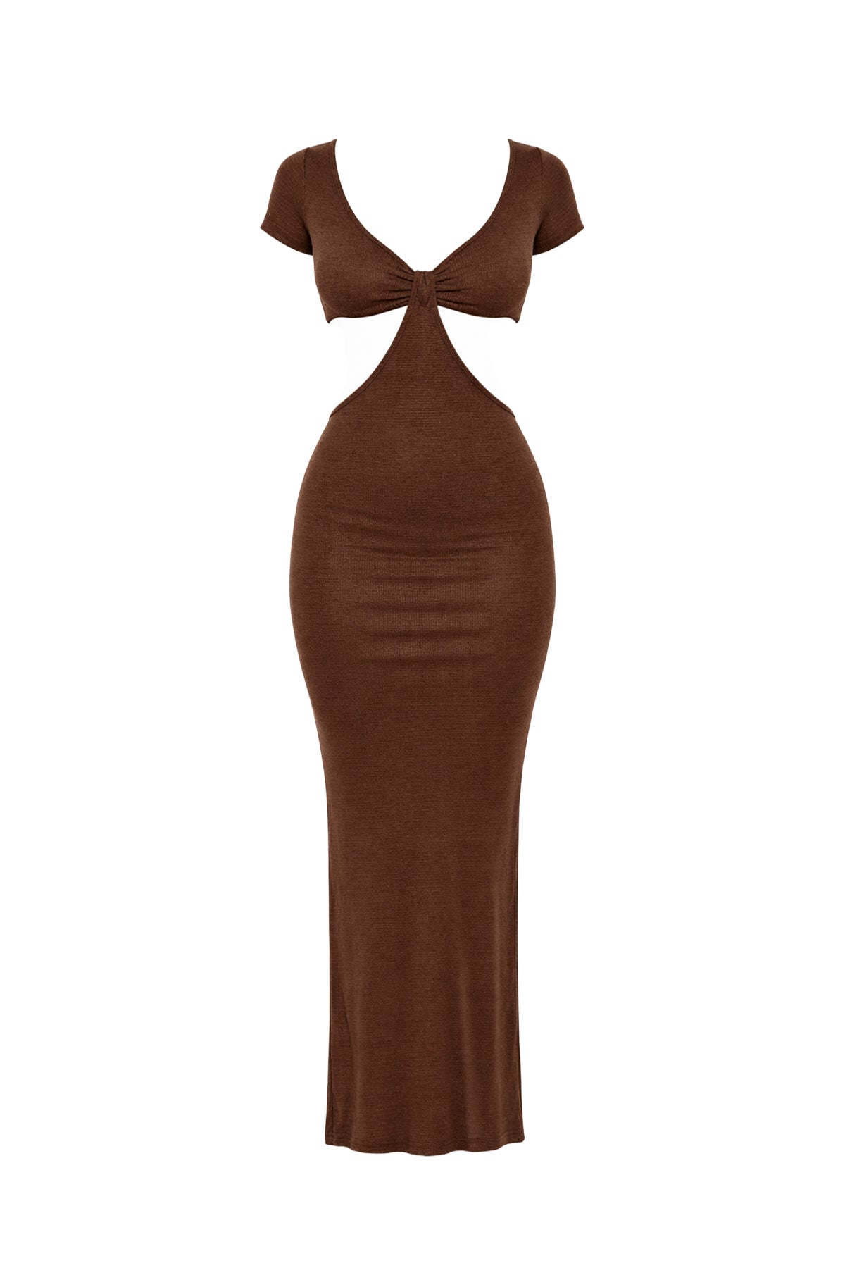 Solid Maxi Dress With Front Twist