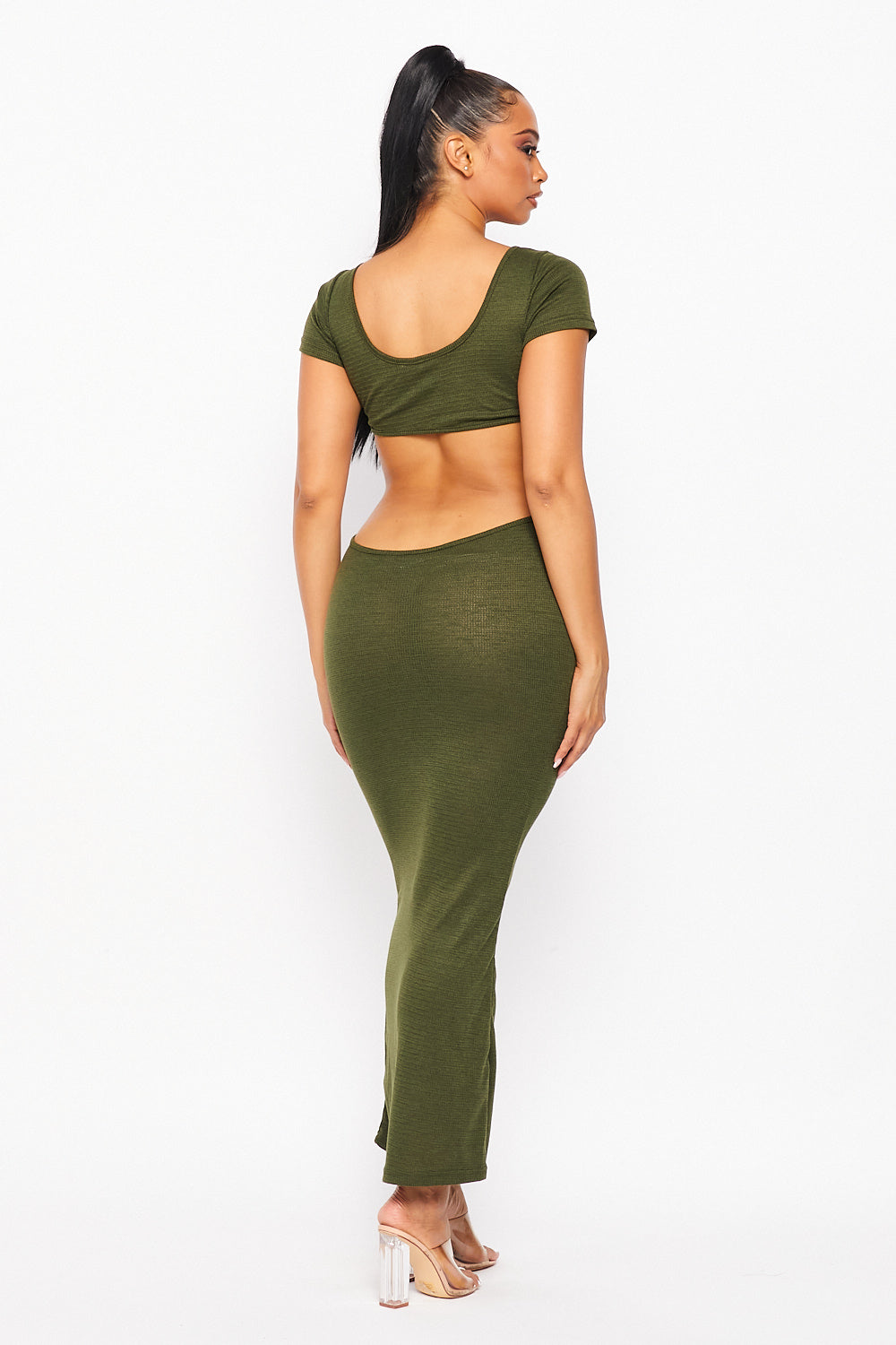 Solid Maxi Dress With Front Twist