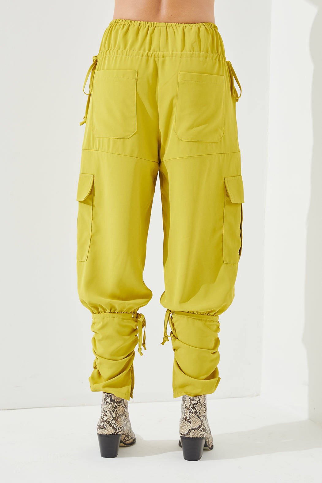 Woven High Waist Zip Pants