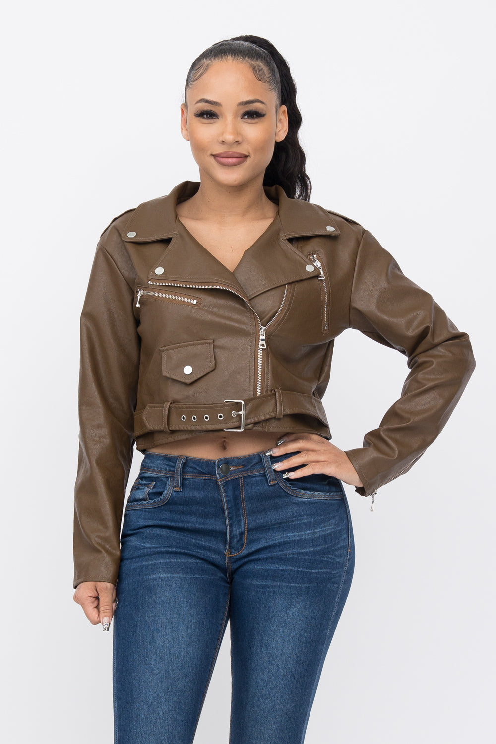 Pu Crop Jacket