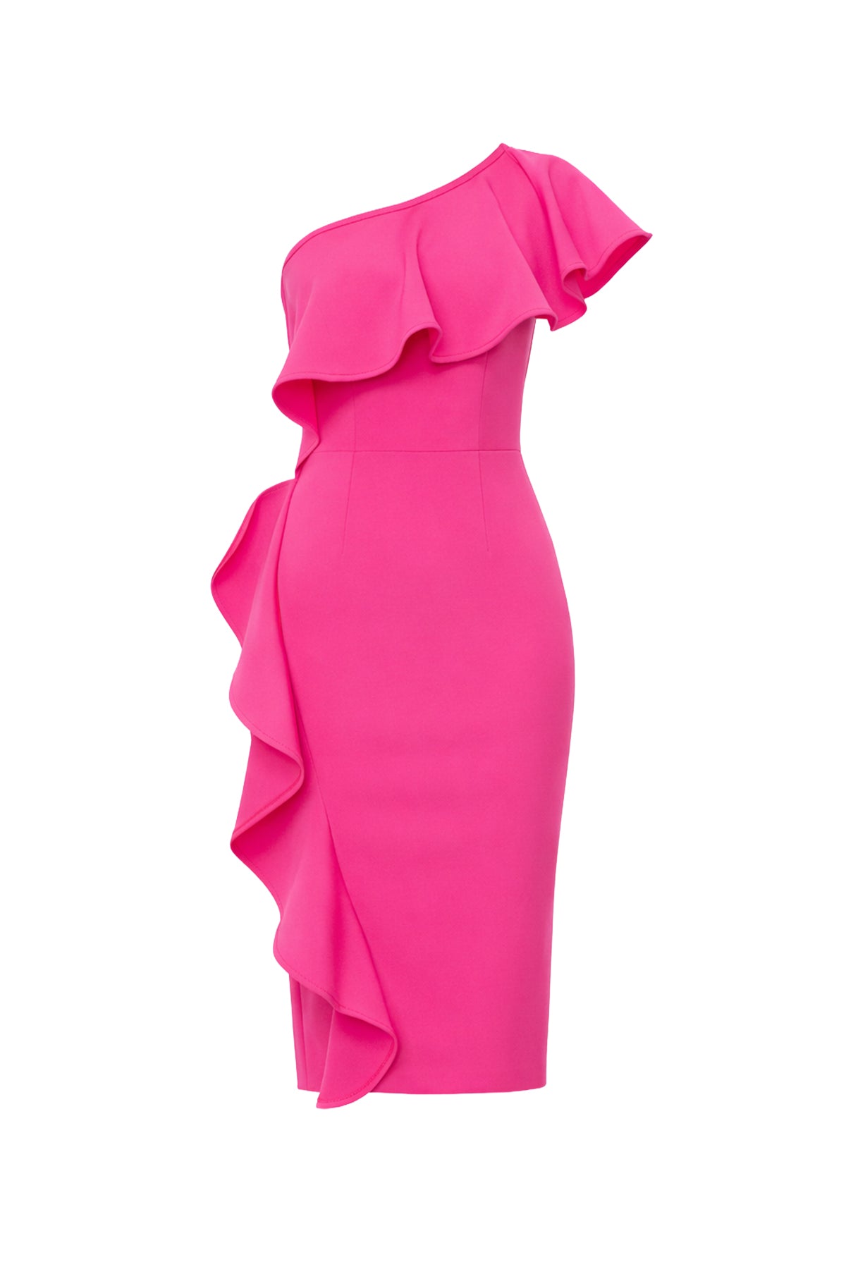 One Shoulder Ruffle Bandage Dress