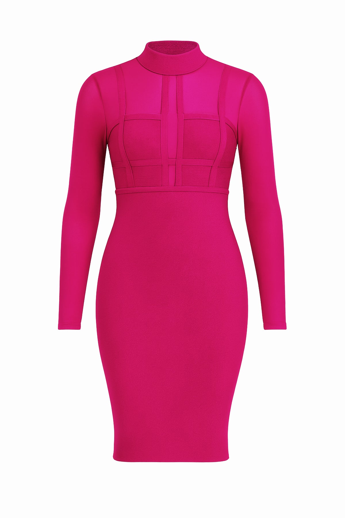 Bandage Mock Neck Glitter Dress